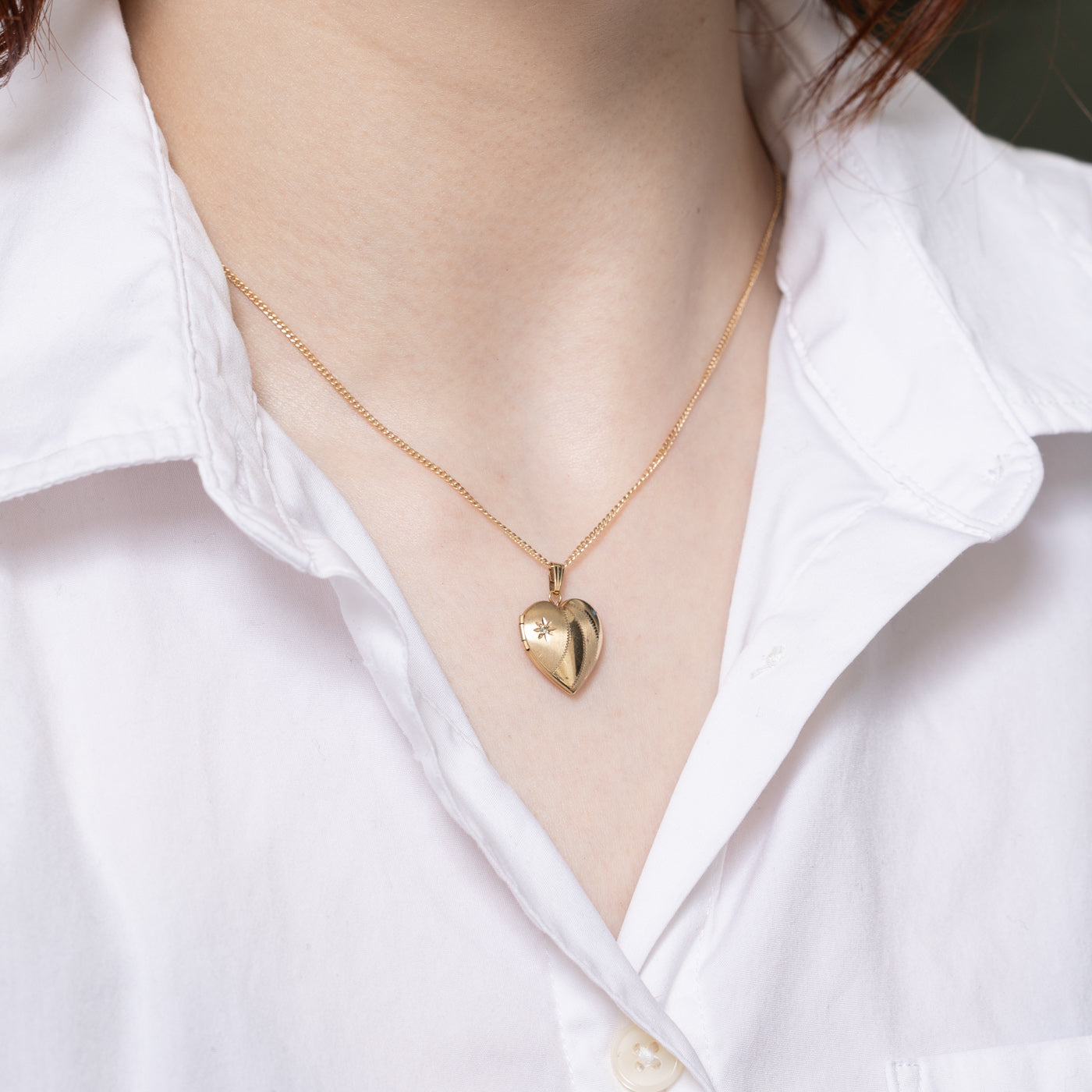 Star Set Diamond Heart Locket | 0.01ct