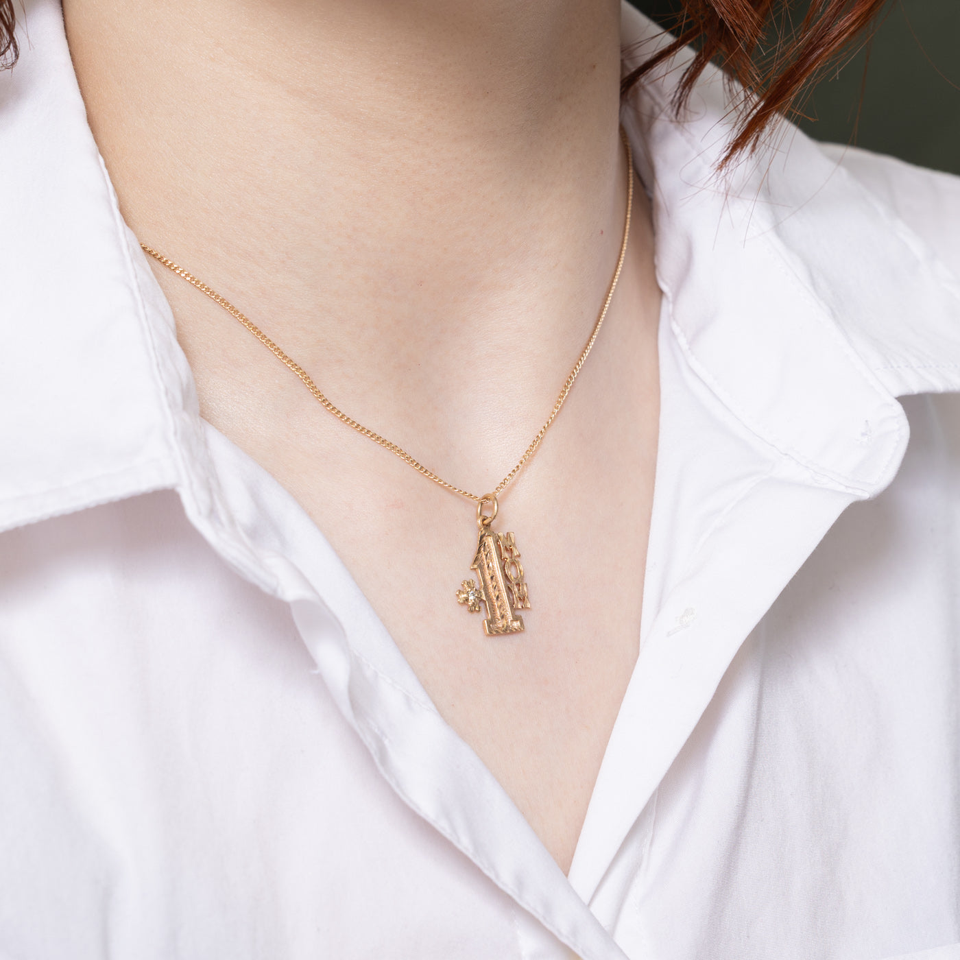 Diamond '#1 Mom' Pendant | 0.01ct