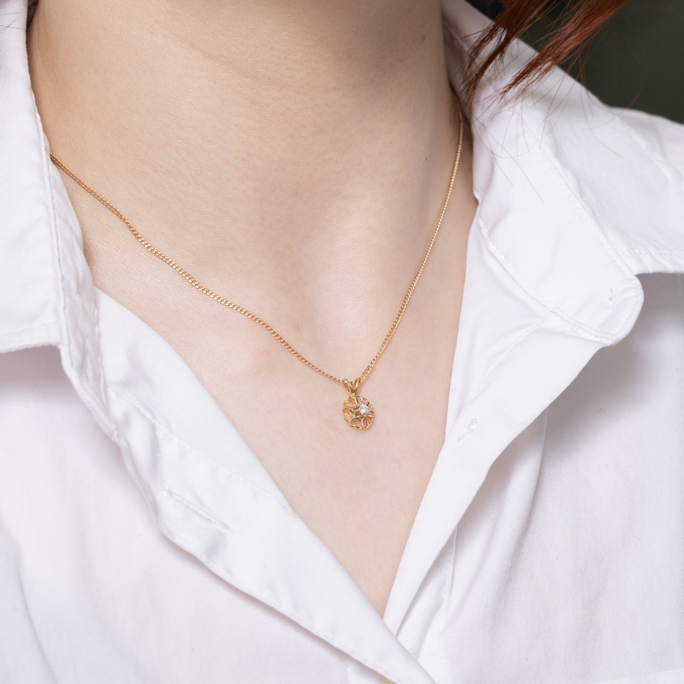 Diamond Open Work Pendant | 0.05ct