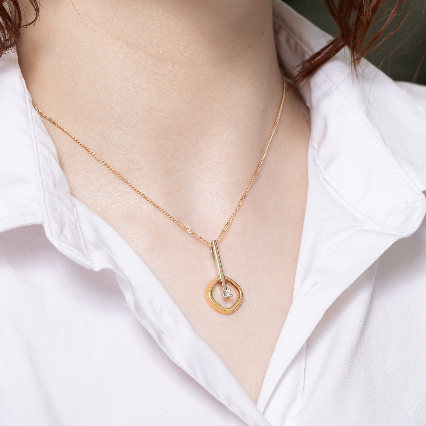 Dangling Diamond Drop Pendant | 0.06ct