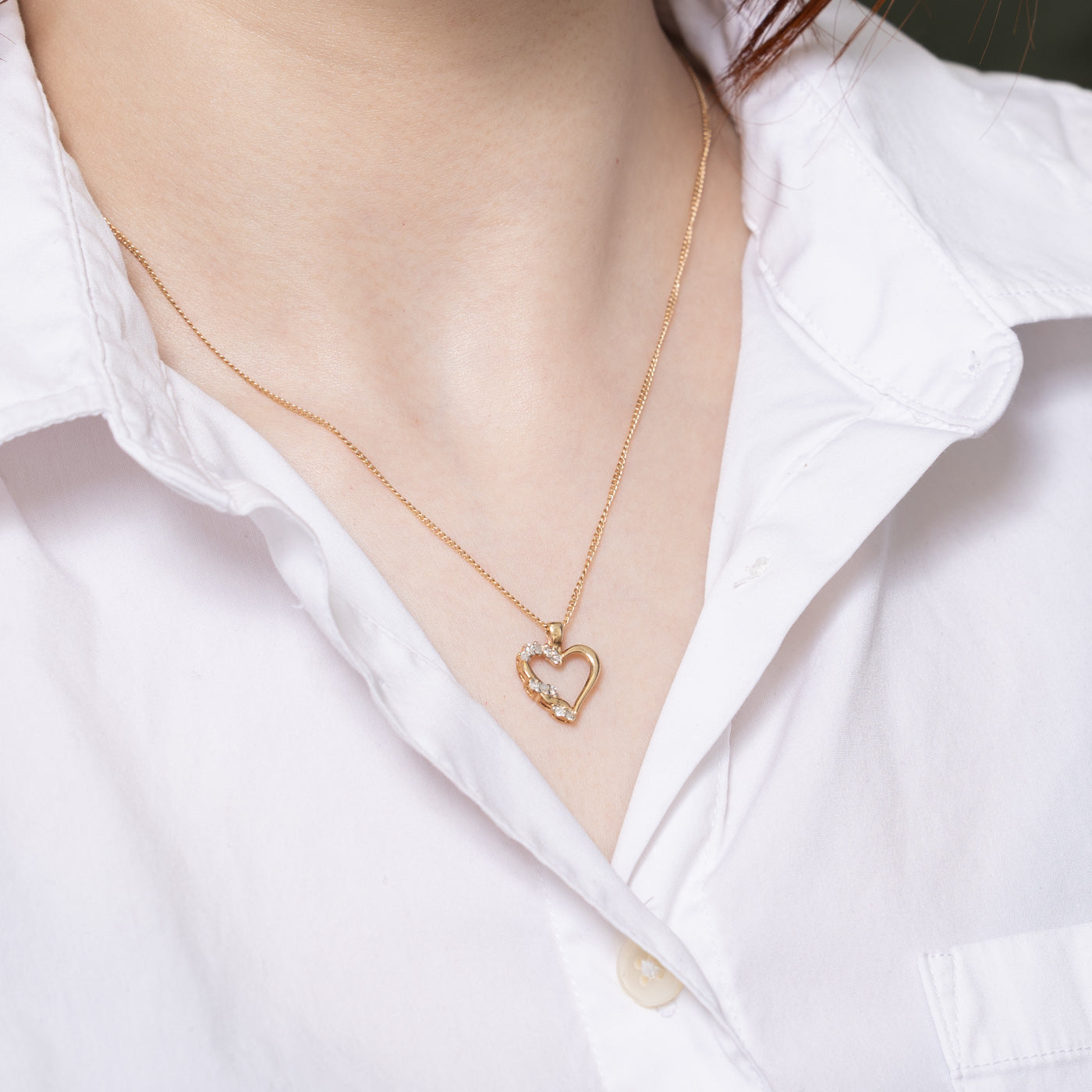 Diamond Open Heart Pendant | 0.10ctw