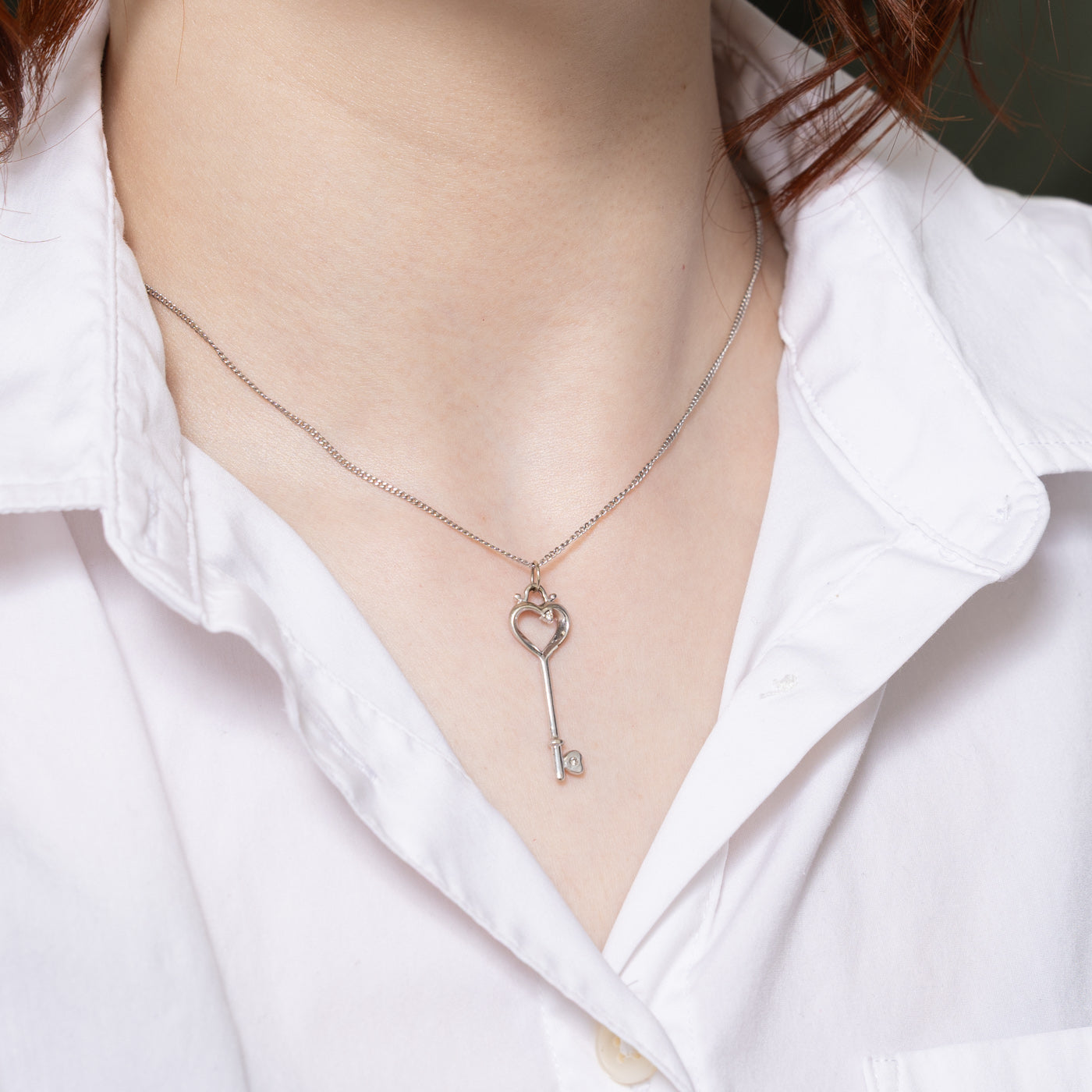 Diamond Heart Key Pendant | 0.02ctw