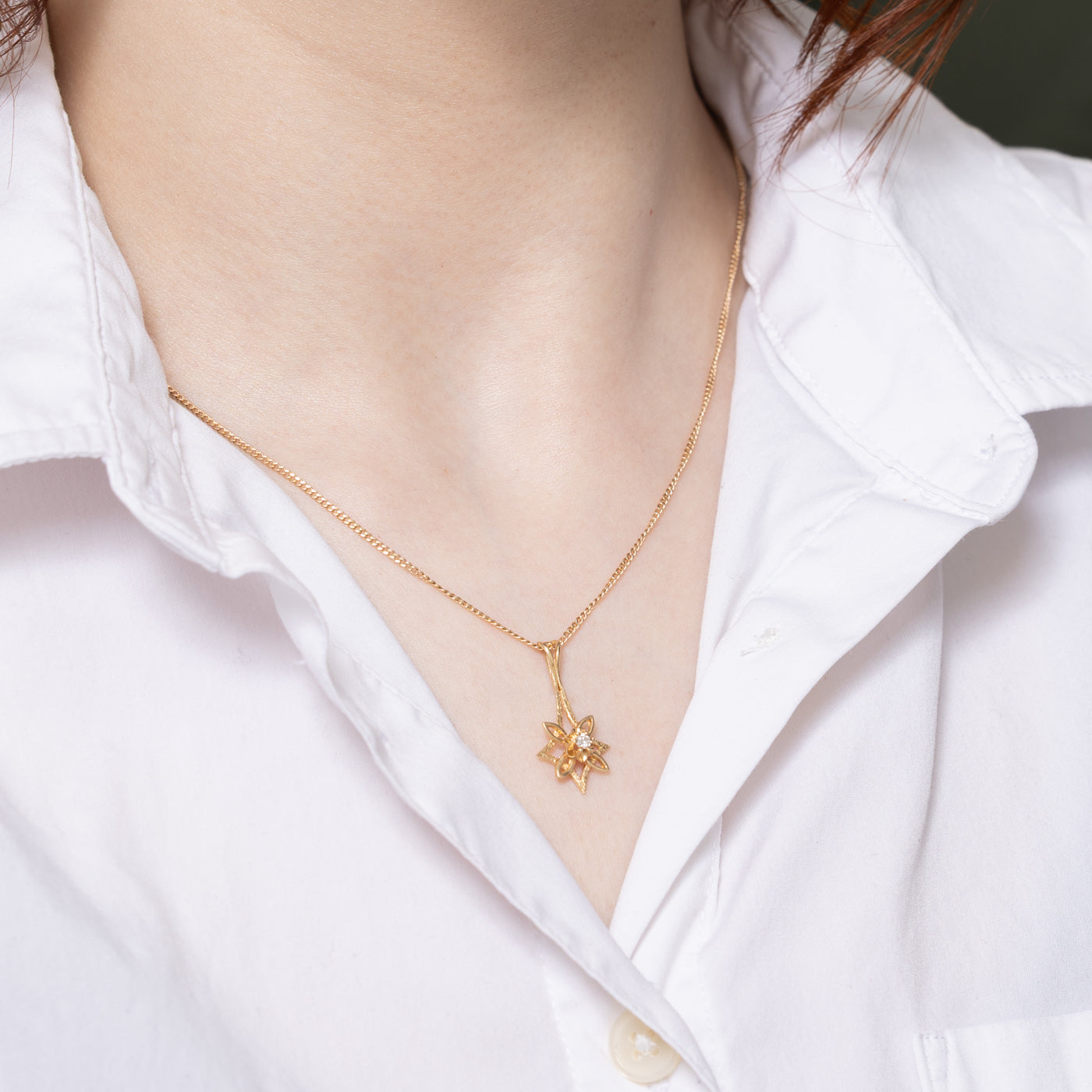 Diamond Floral Star Pendant | 0.05ct