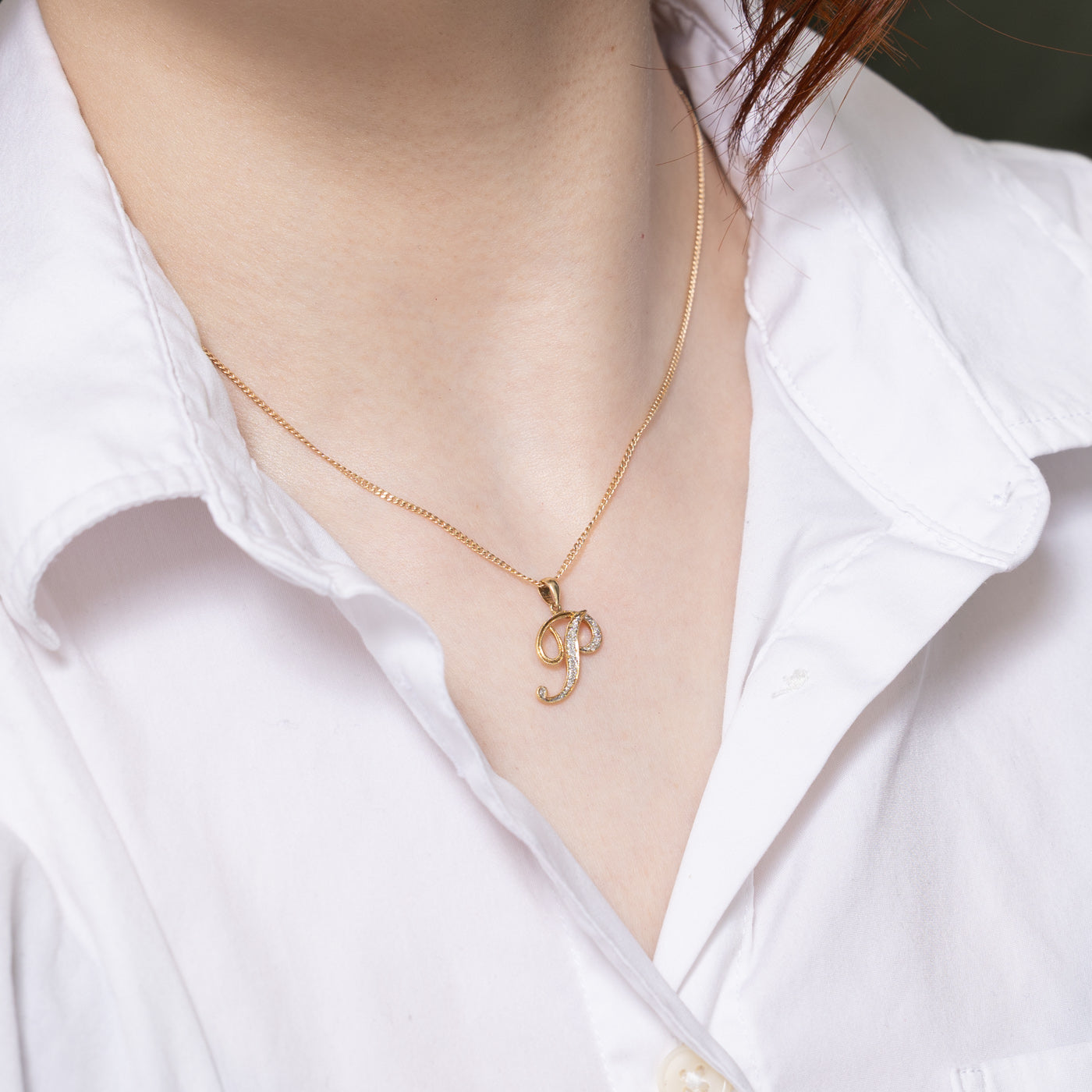 Diamond 'P' Initial Pendant | 0.05ctw