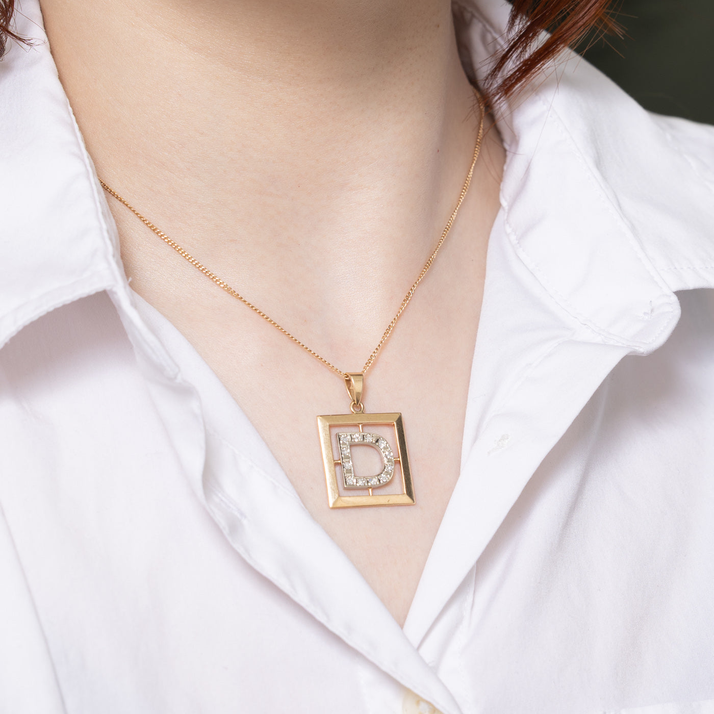 Diamond 'D' Initial Pendant | 0.24ctw