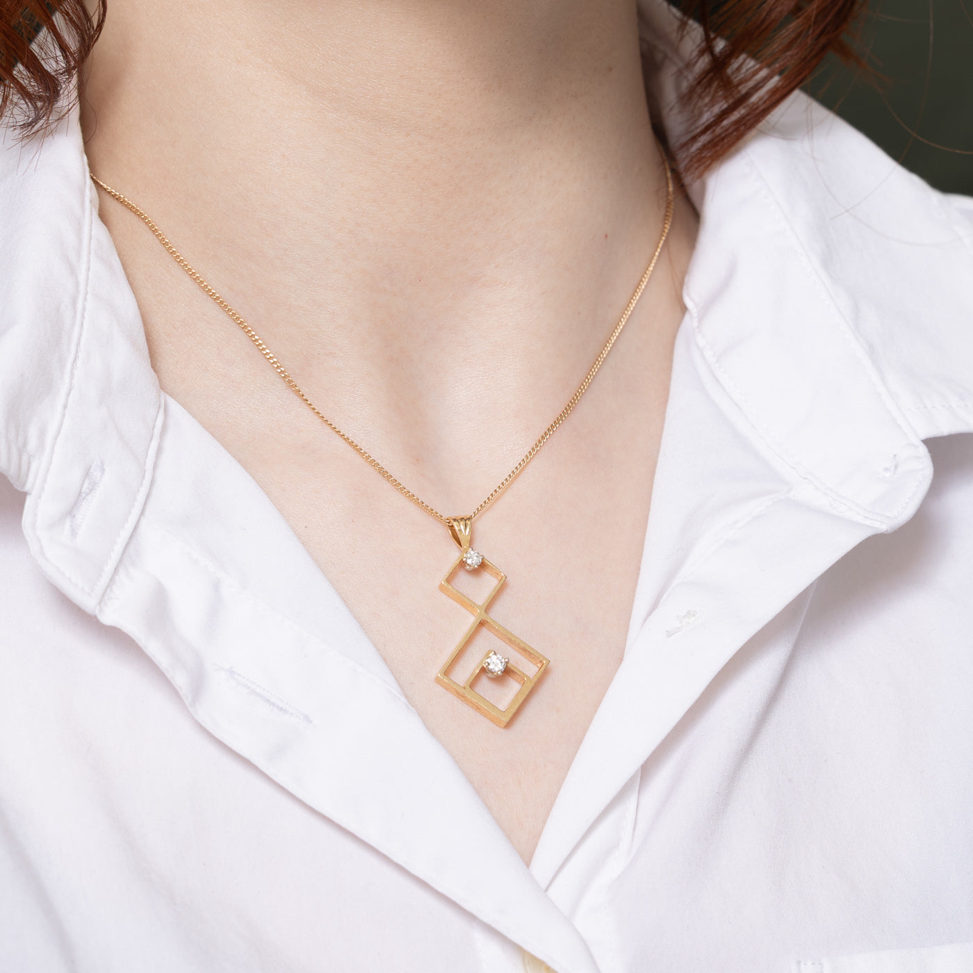 Geometric Diamond Pendant | 0.25ctw