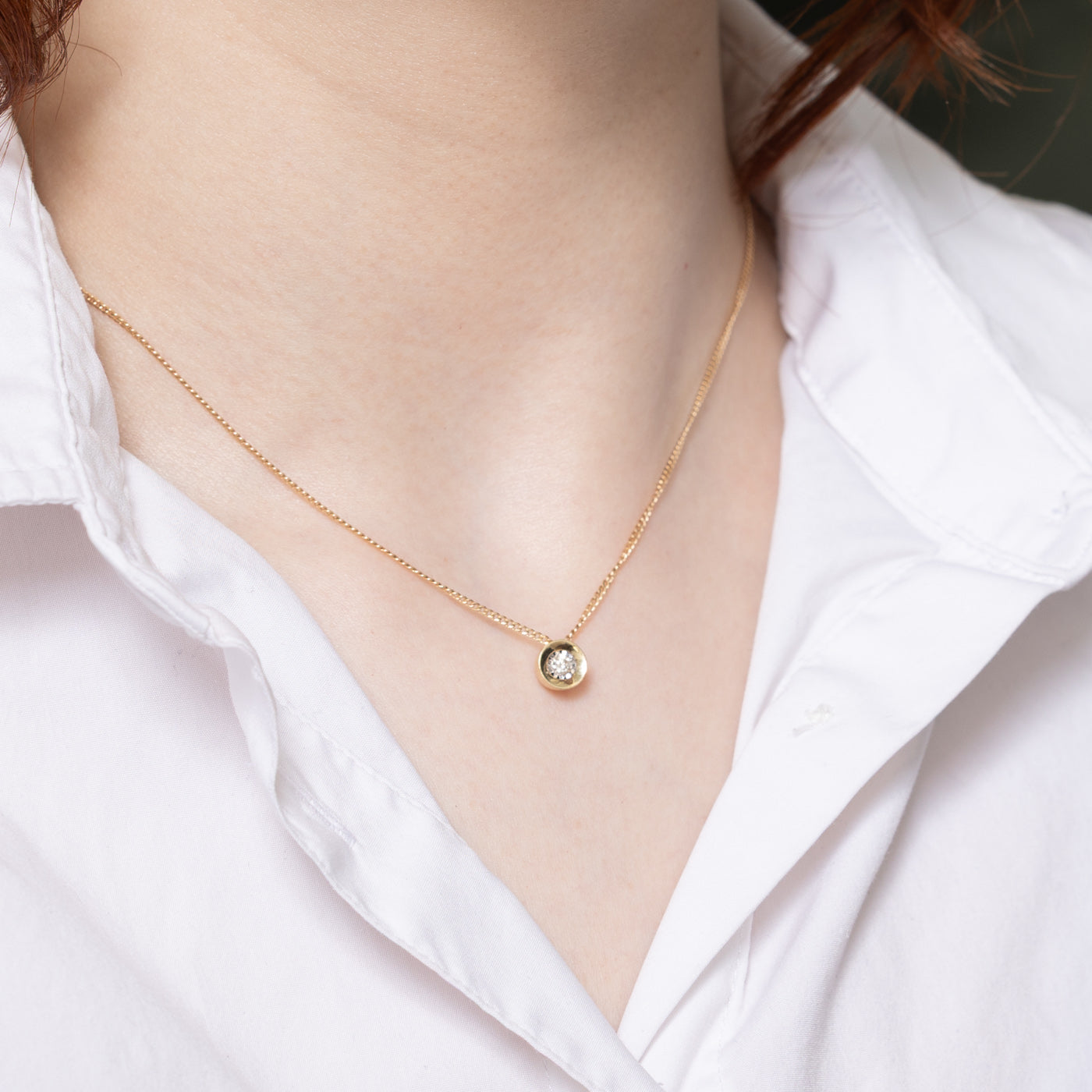 Illusion Set Diamond Circle Pendant | 0.10ct