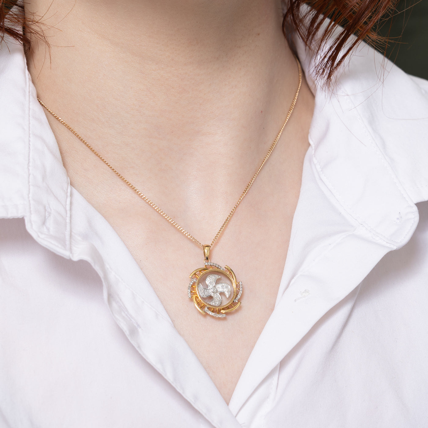 Diamond Propeller Pendant | 0.15ctw