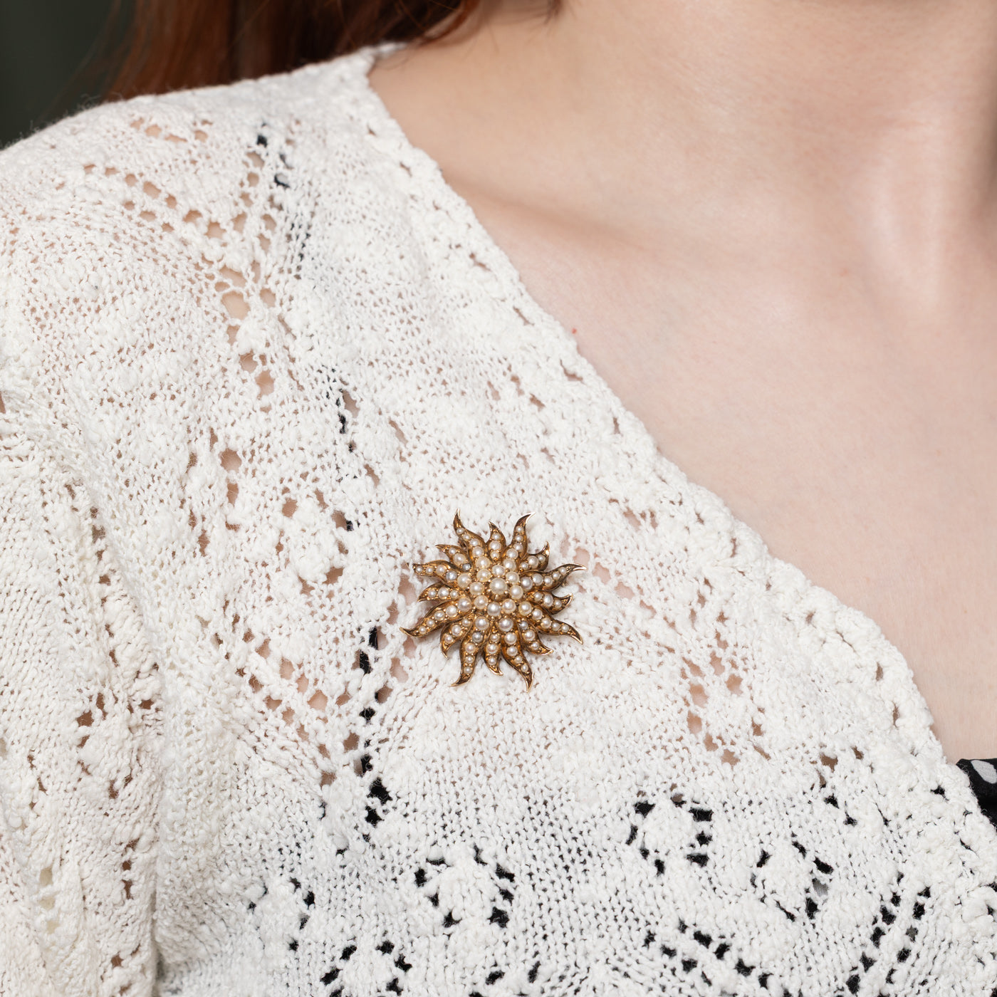 Edwardian Seed Pearl Brooch Pendant