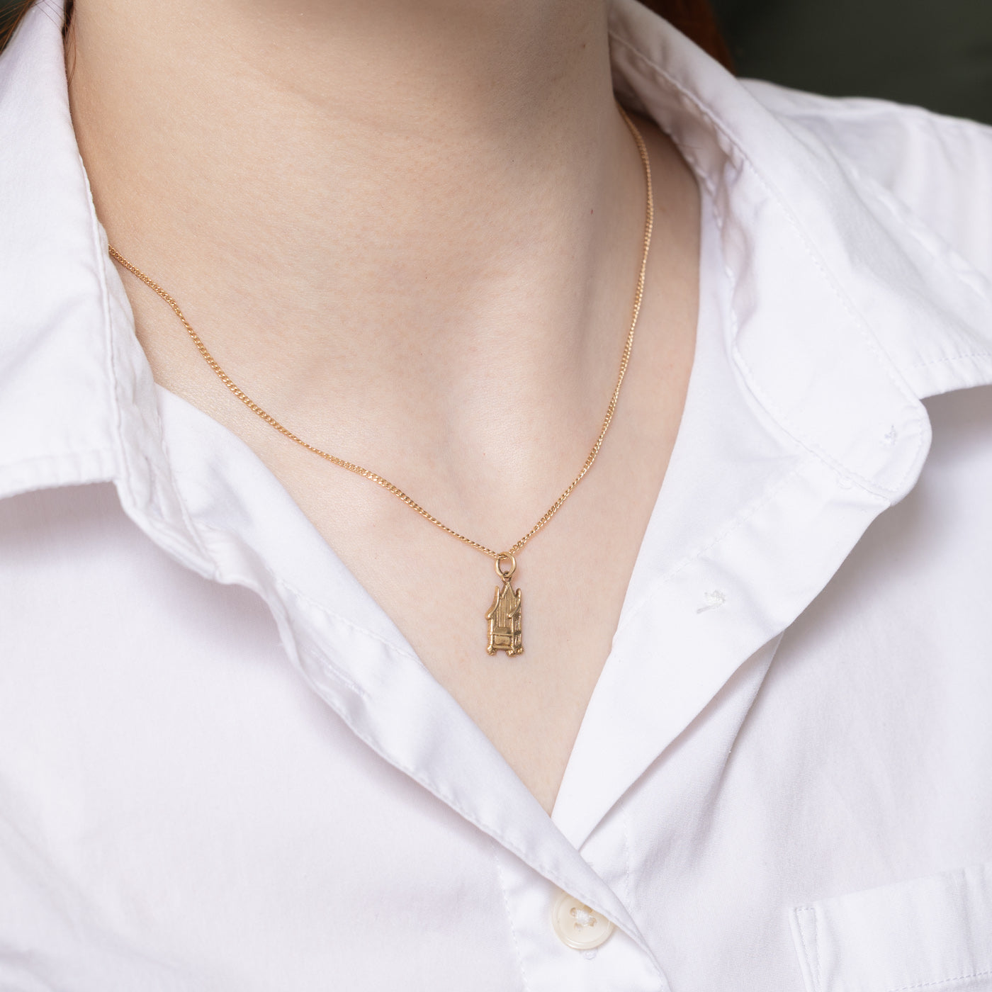 1952 Birmingham 9K Yellow Gold Cathedral Chair Charm