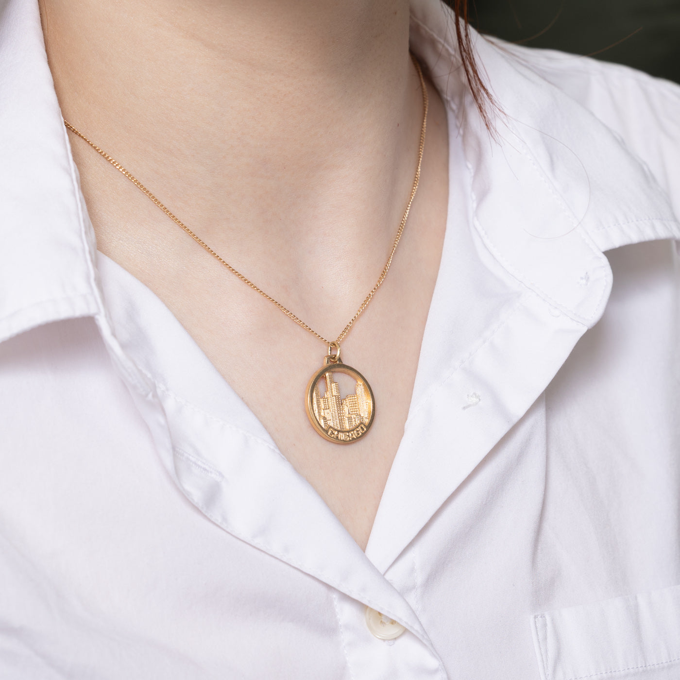 10K Yellow Gold Chicago Pendant