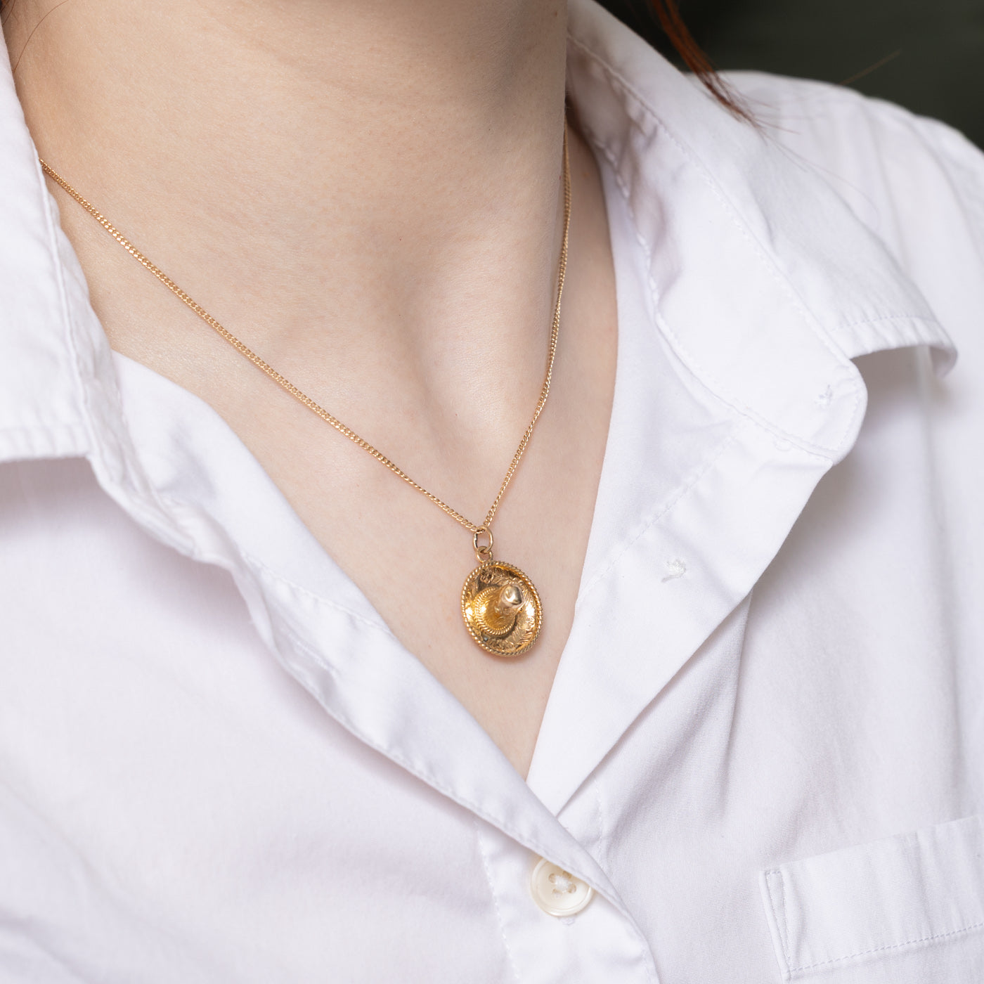 14K Yellow Gold Sombrero Charm