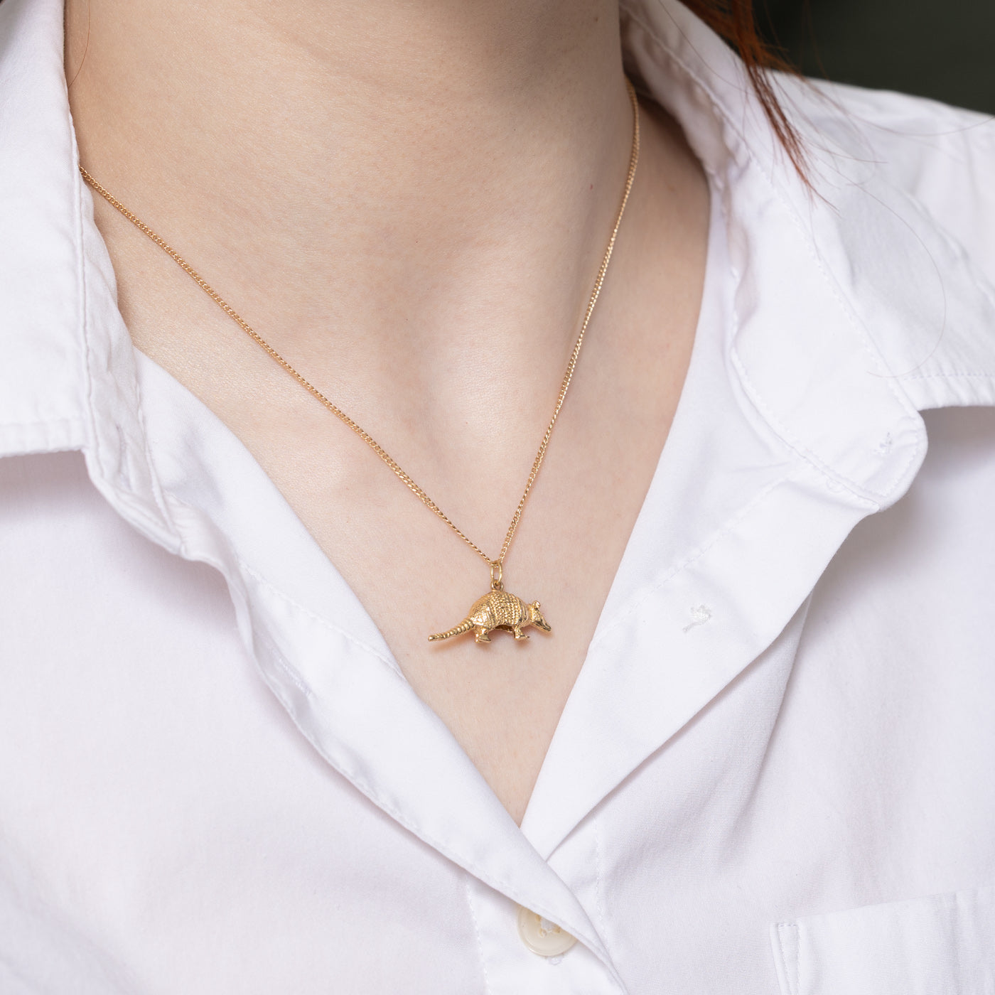 14K Yellow Gold Armadillo Charm