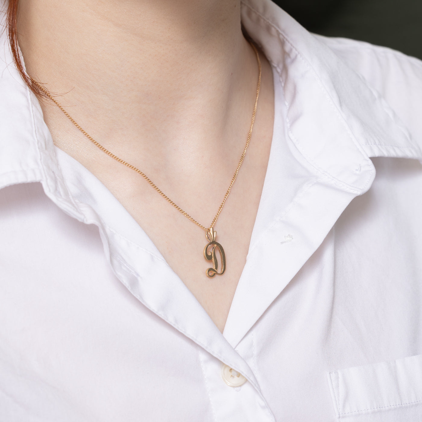 14K Yellow Gold Initial 'D' Charm