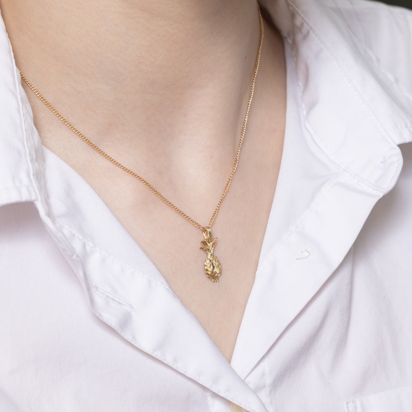14K Yellow Gold Pineapple Charm