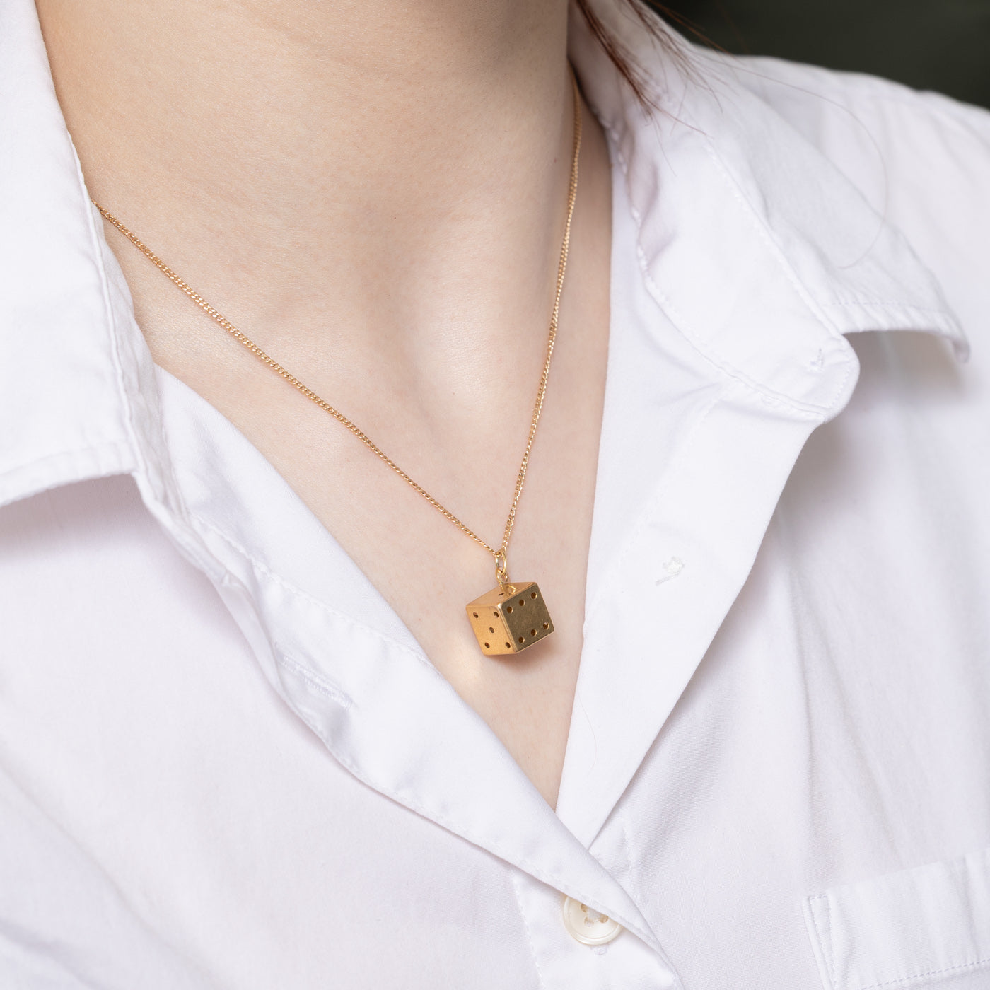 Vintage Italian 18K Yellow Gold Dice Charm