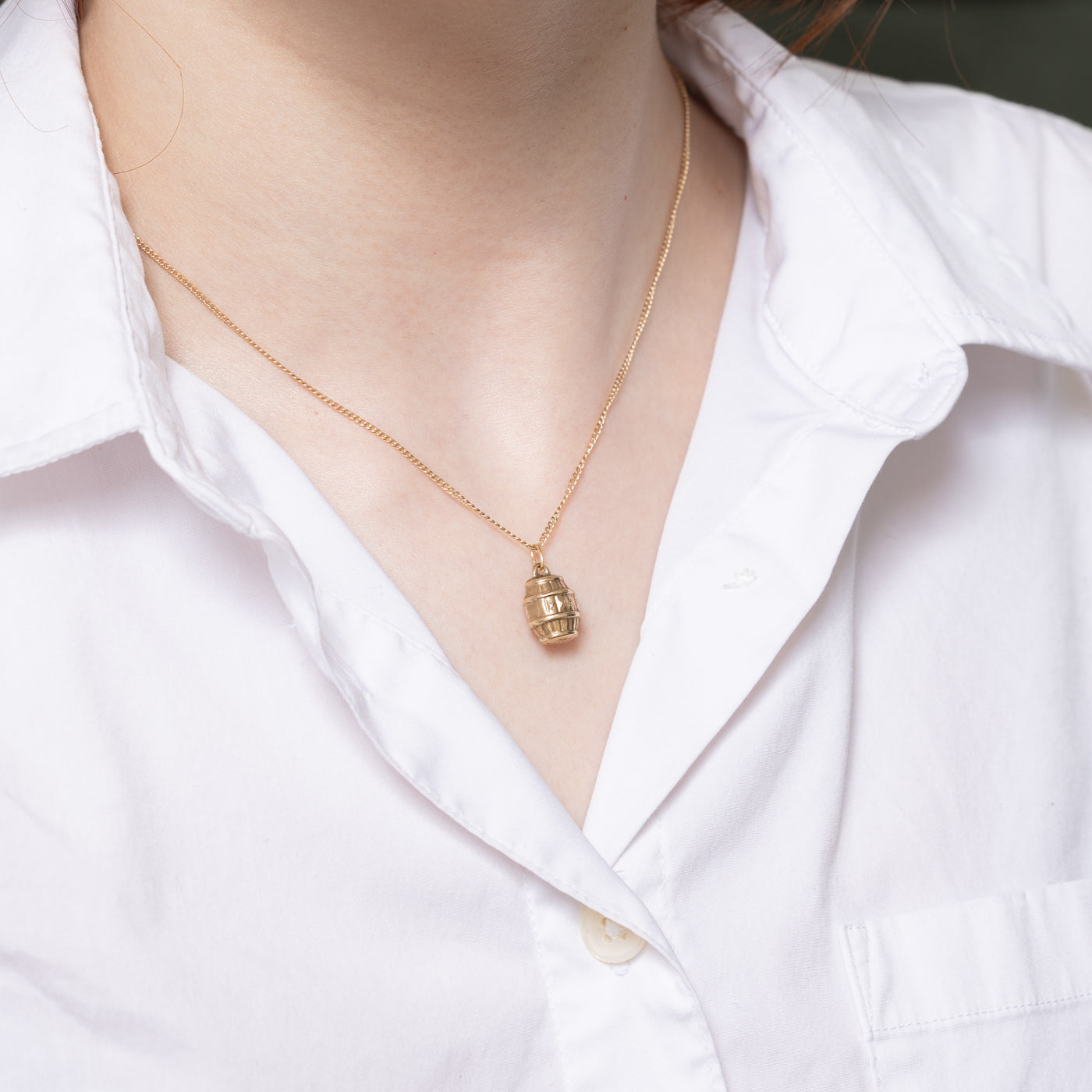 9K Yellow Gold Barrel Charm