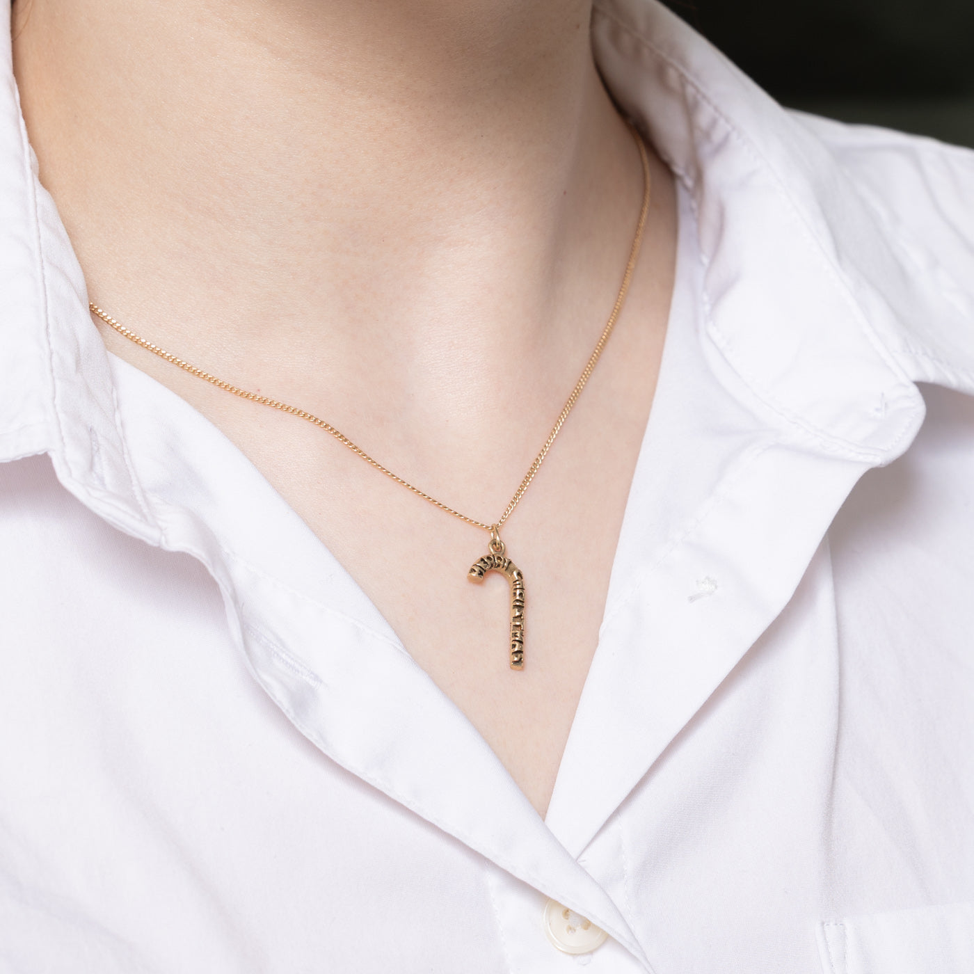 10K Merry Christmas Candy Cane Charm