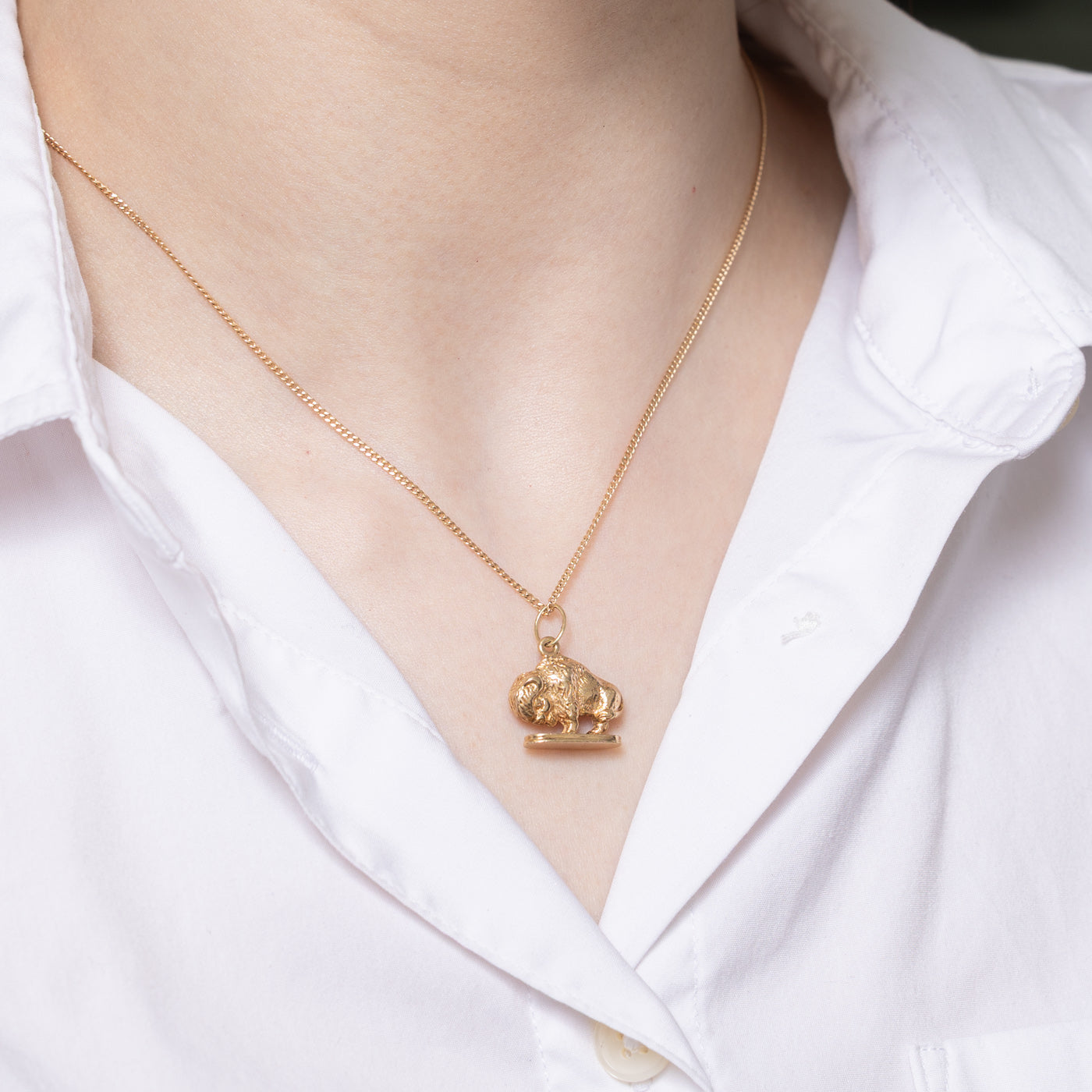 10K Yellow Gold Buffalo Charm