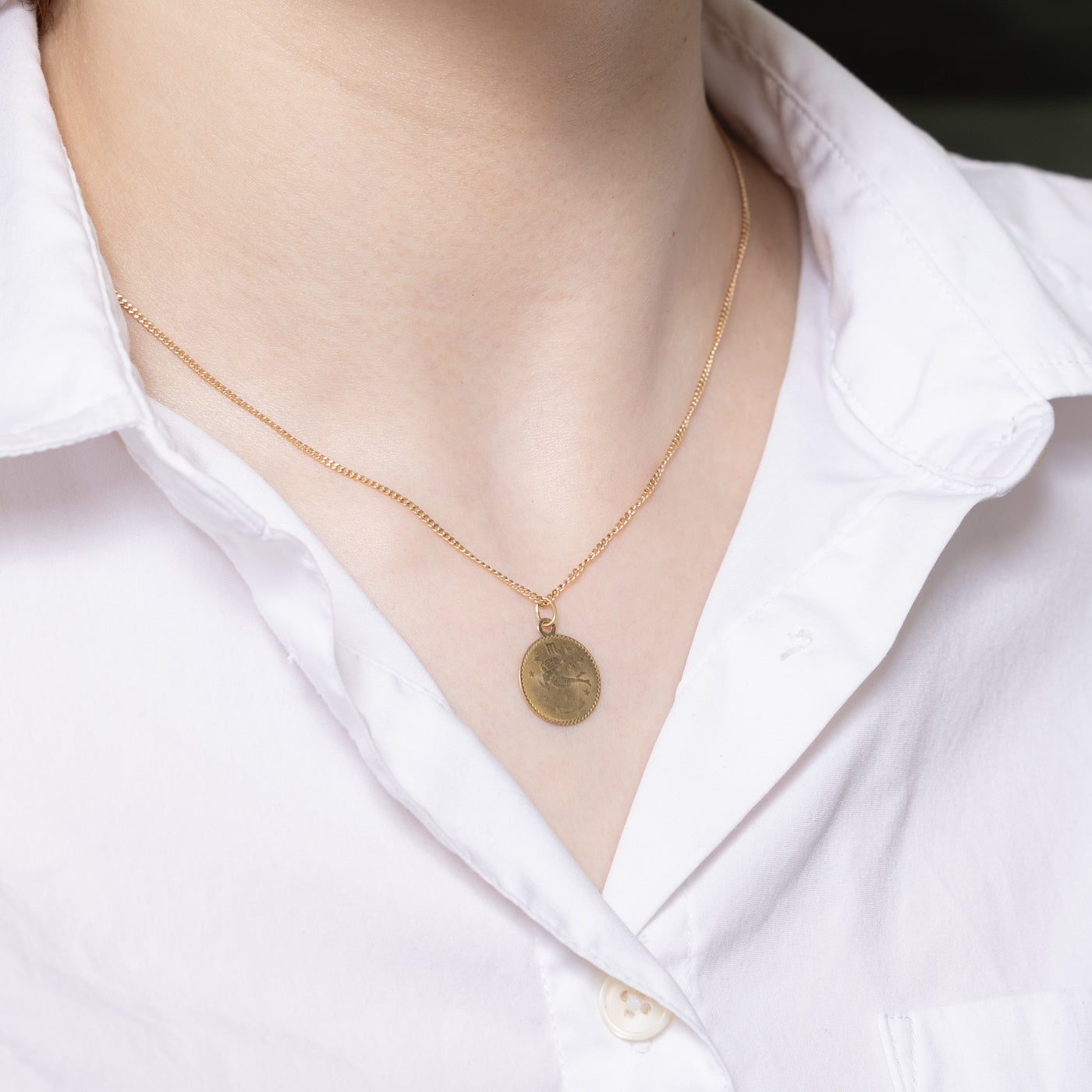 10K Yellow Gold Virgo Pendant