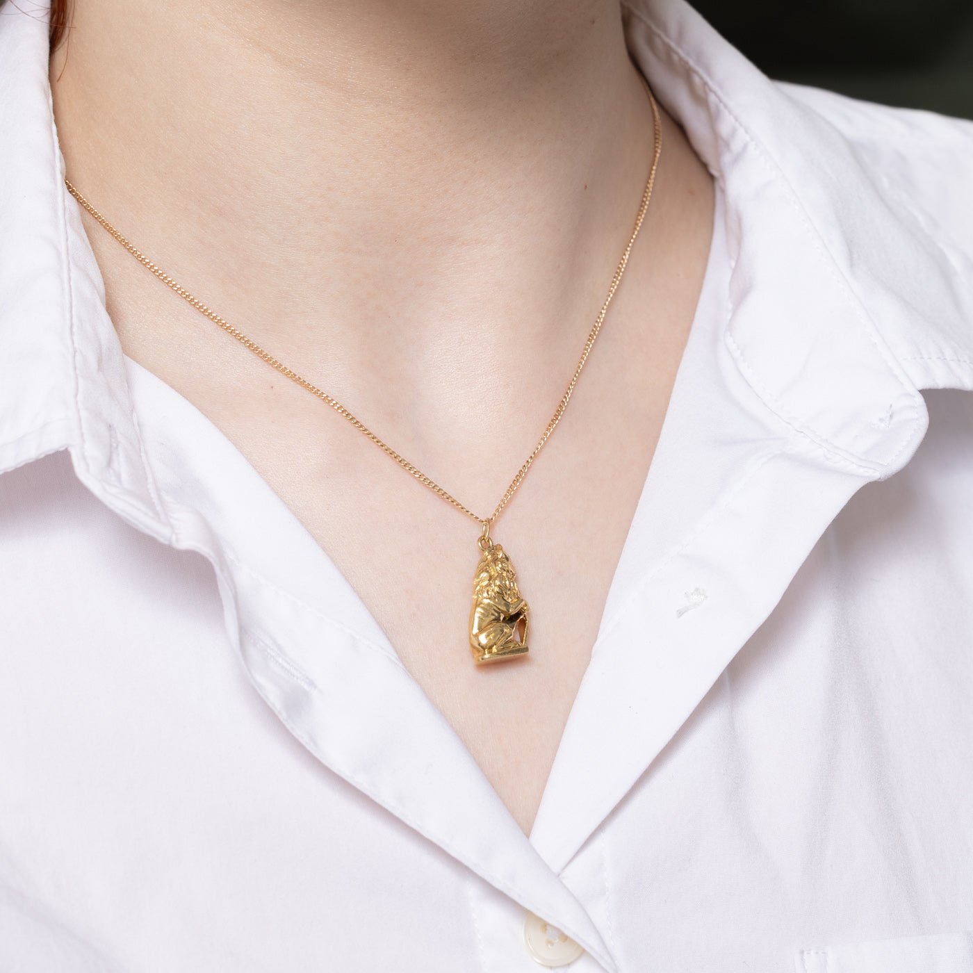 18K Yellow Gold Lion Charm