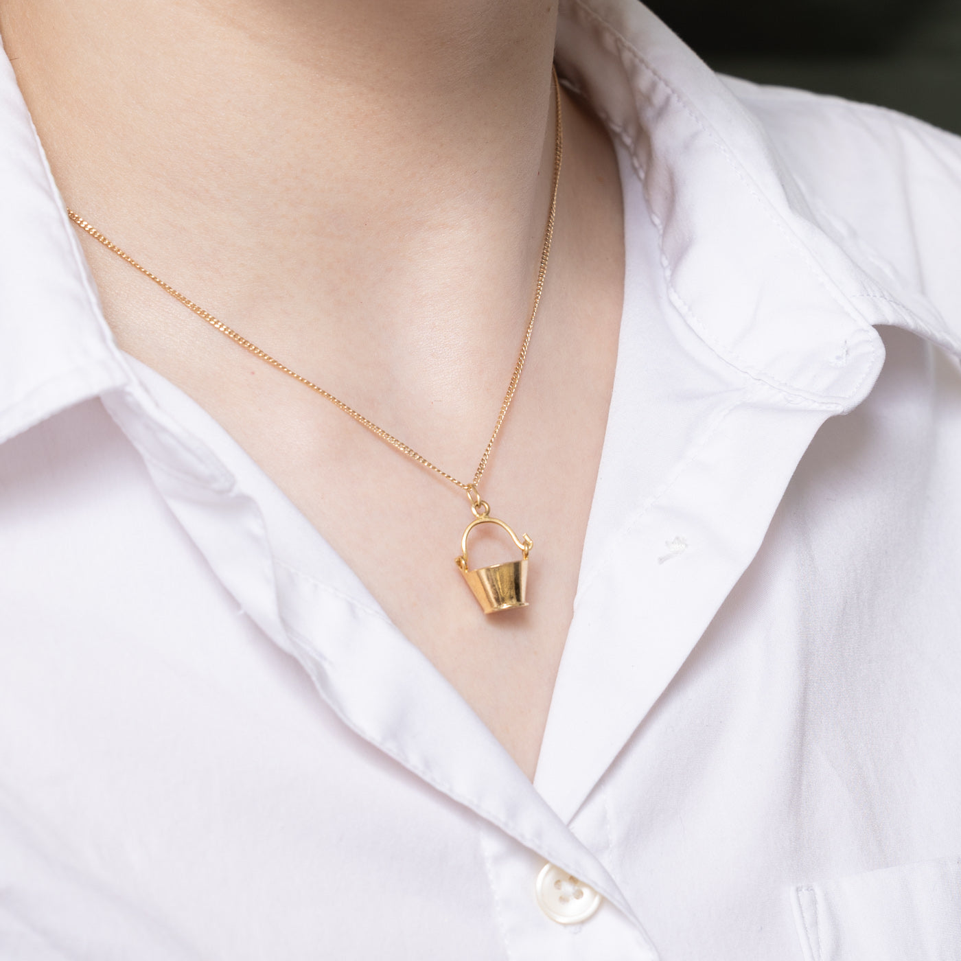18K Yellow Gold Bucket Charm