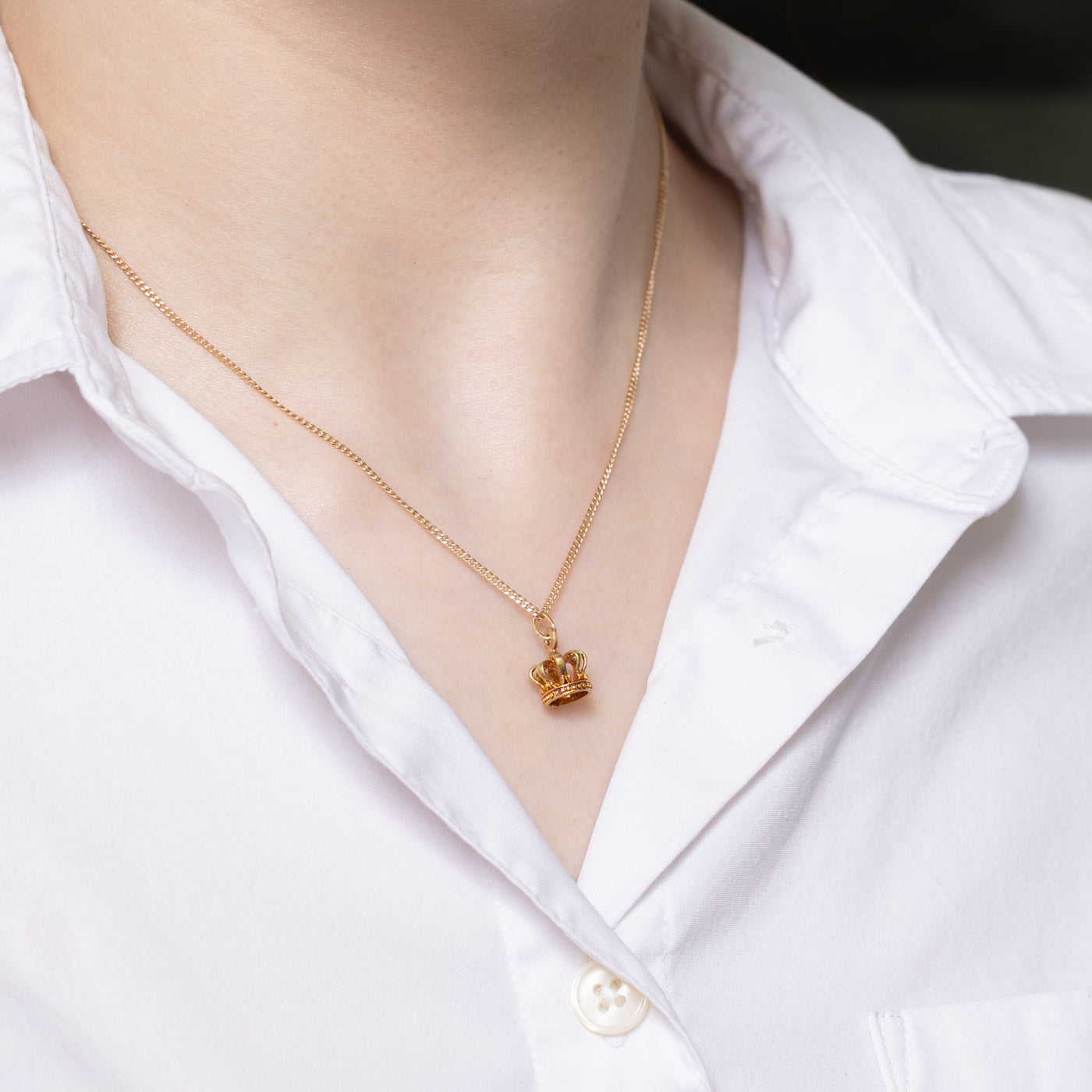 Vintage Italian 18K Yellow Gold Crown Charm