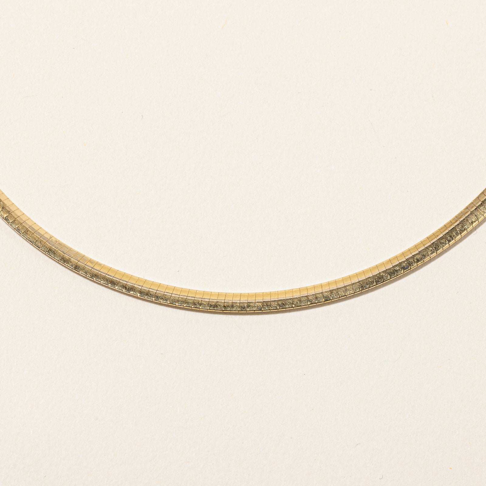 18k Two Tone Gold Reversible Herringbone Necklace | 16" |