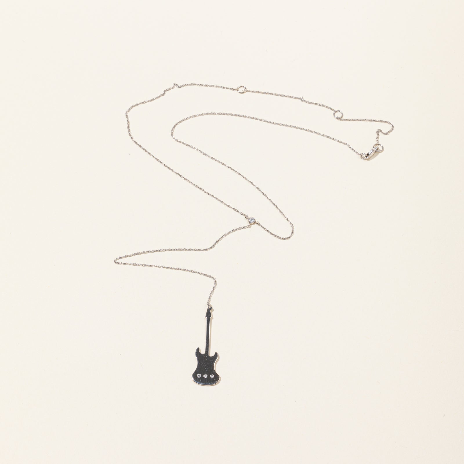 Diamond Guitar Drop Pendant Necklace | 0.06ctw | 16" |