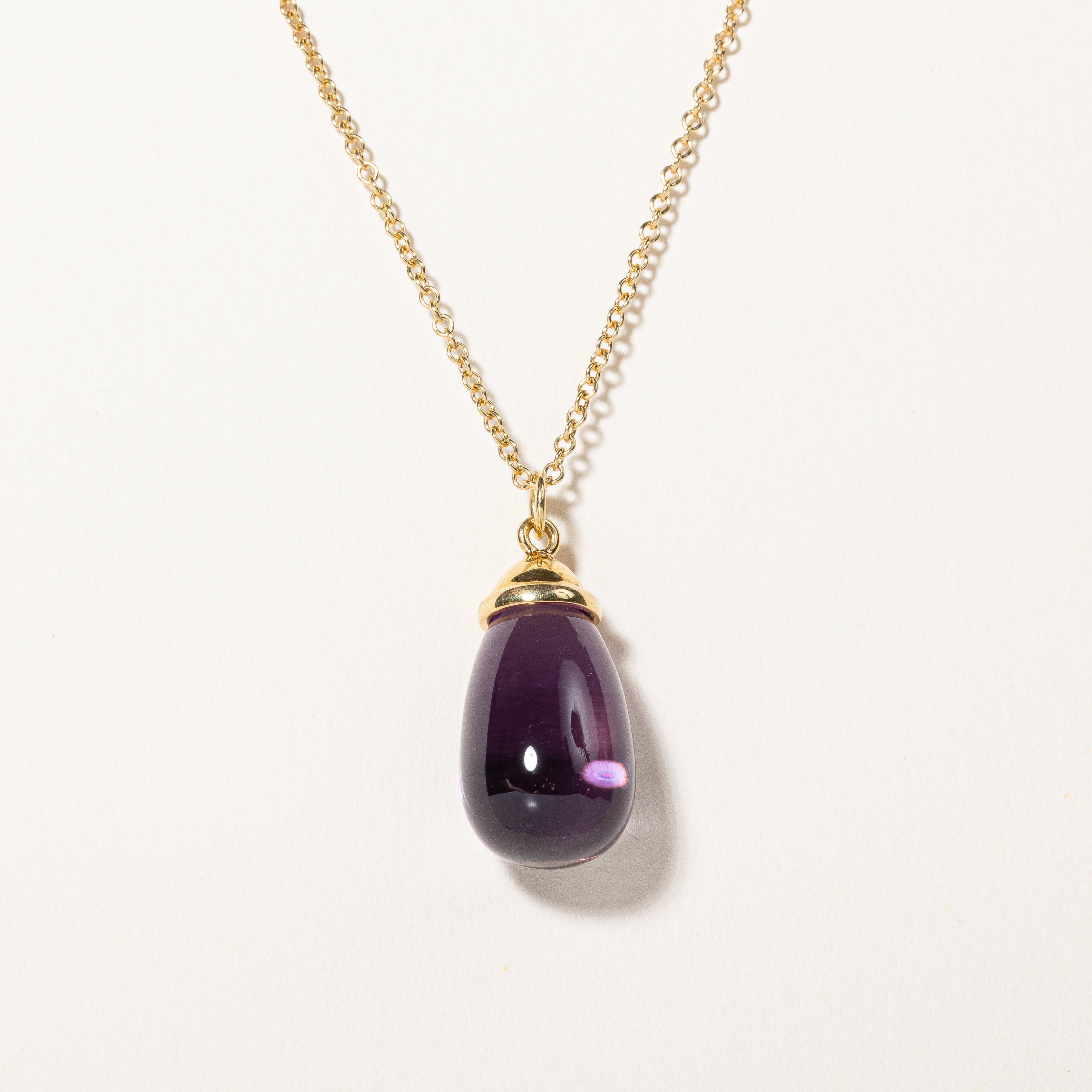 'Tiffany & Co' Paloma Picasso Amethyst Drop Pendant Necklace | 20.00ct | 18" |