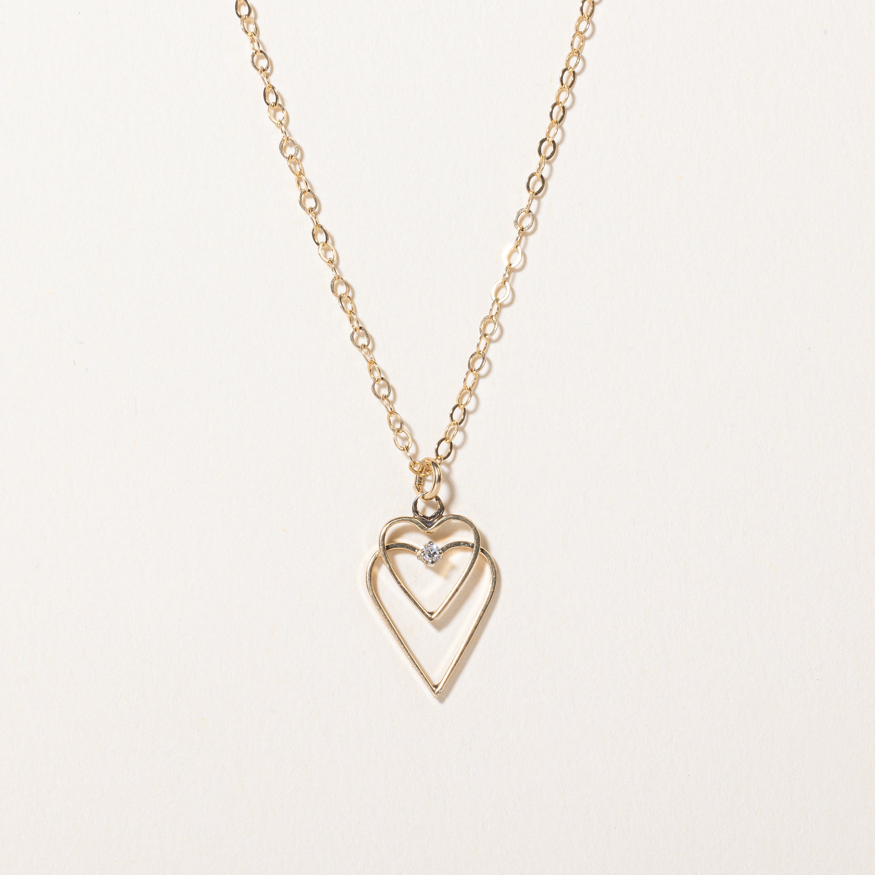 Sapphire Heart Pendant Necklace | 0.01ct | 18" |