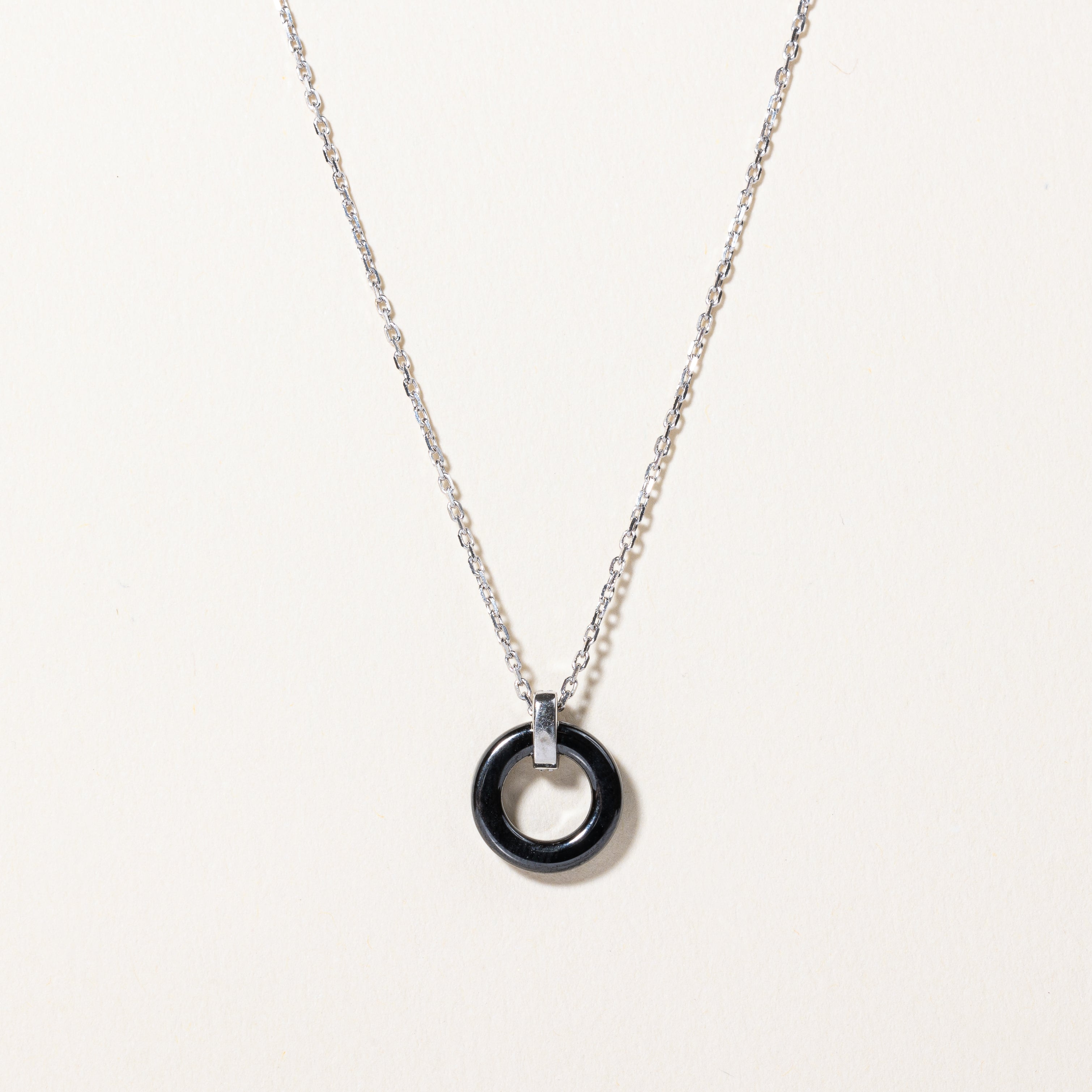 Hematite & Diamond Pendant Necklace | 1.80ct, 0.03ctw | 16" |
