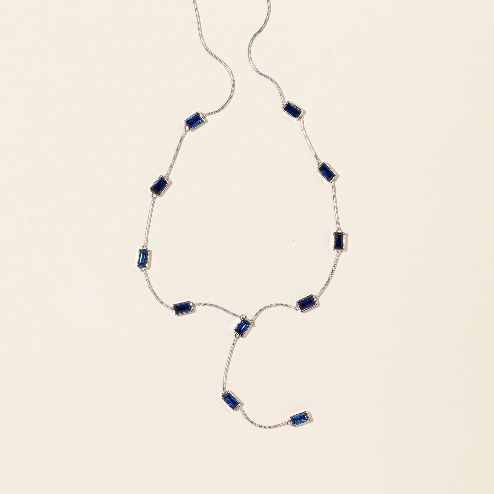 Synthetic Sapphire Drop Necklace | 6.60ctw | 16" |