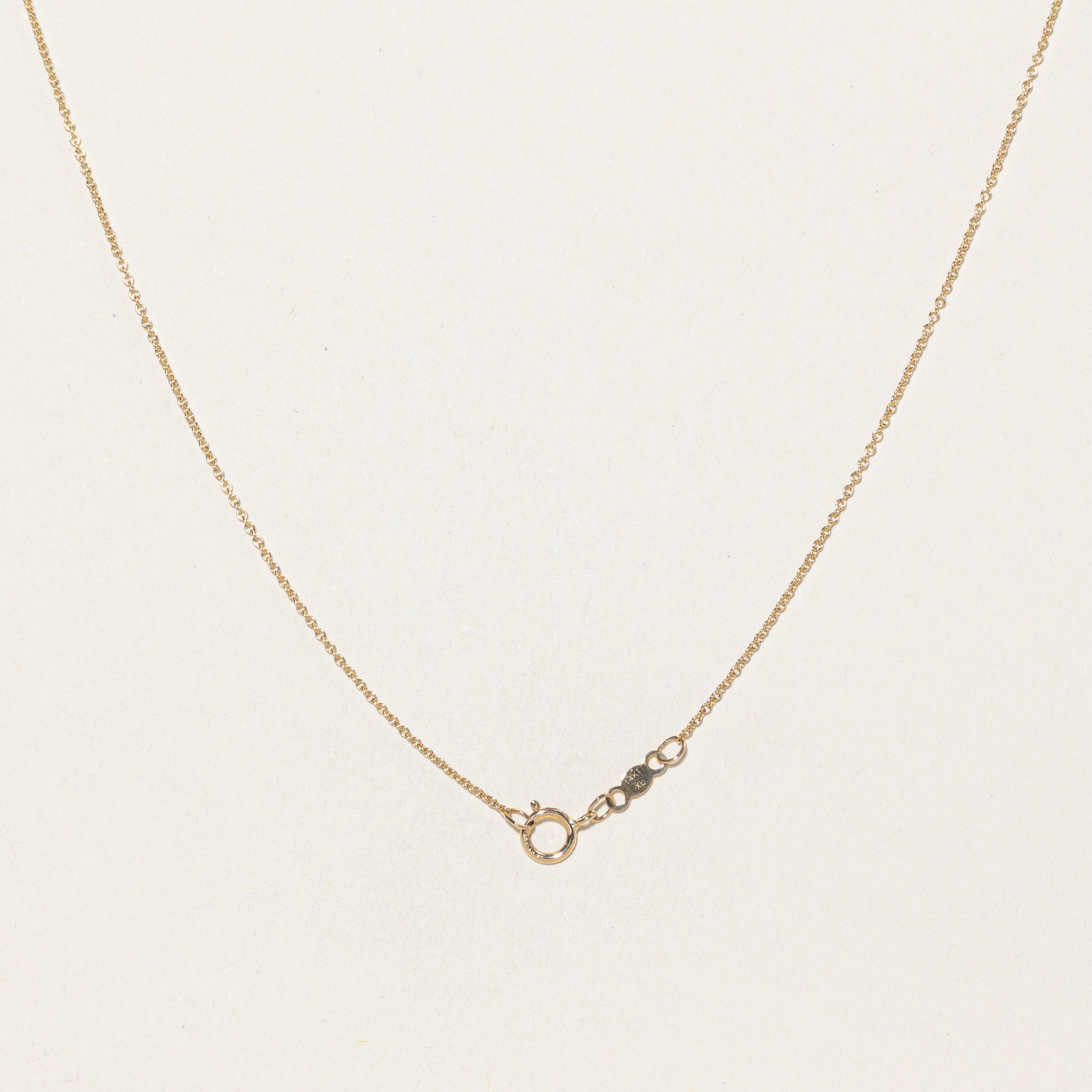 '100 Ways' Three Stone Diamond Cable Link Fixed Pendant Necklace | 0.35ct | 17"