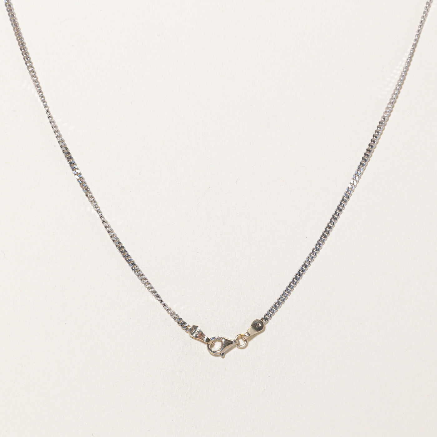 14k White Gold Scrollwork Ornate Pendant Necklace | 23"