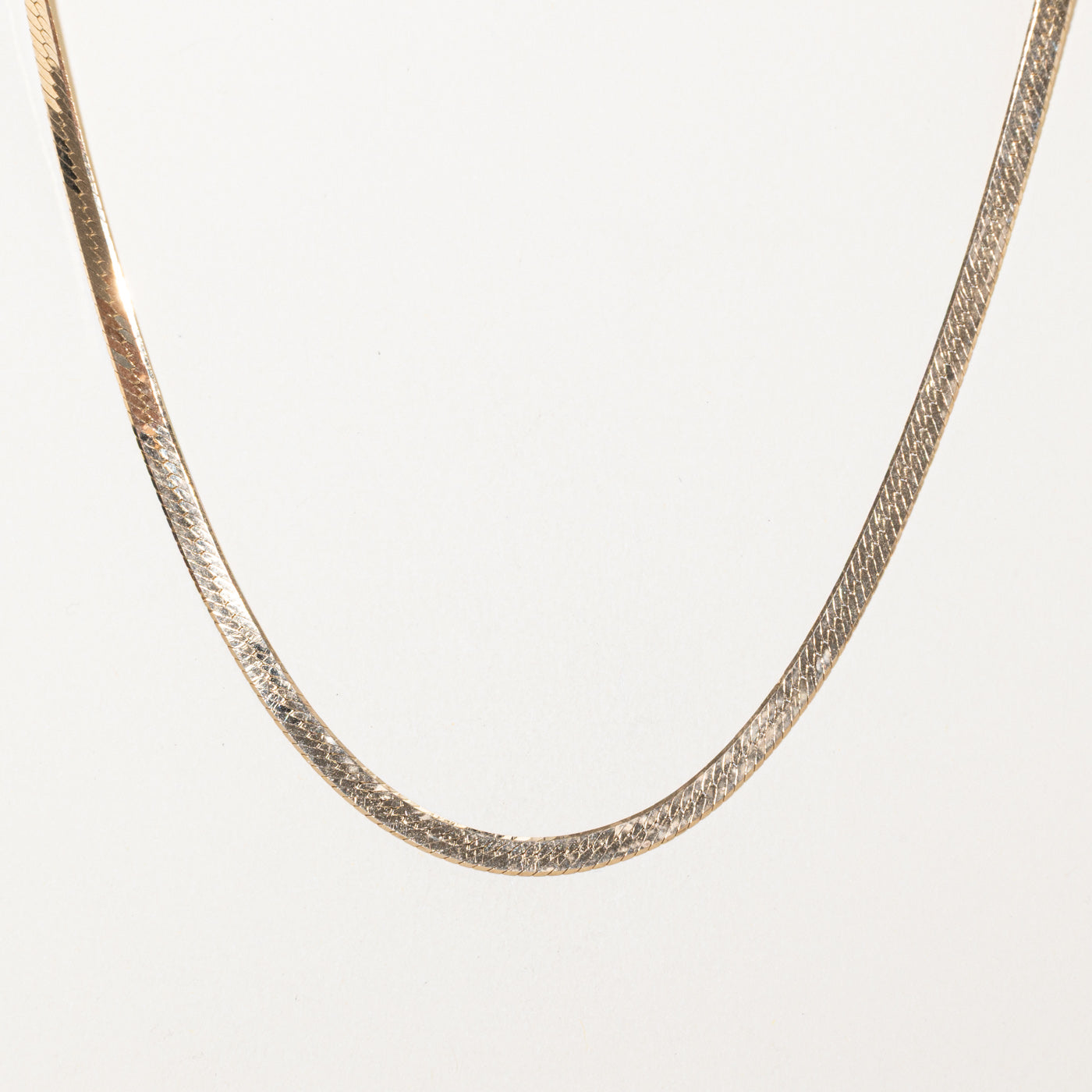 14k Yellow Gold Herringbone Chain | 18"