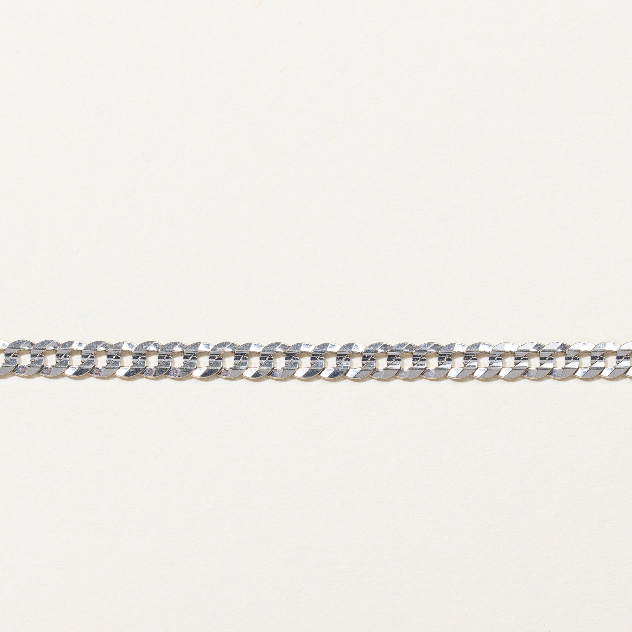 Italian White Gold Curb Link Chain | 22"|
