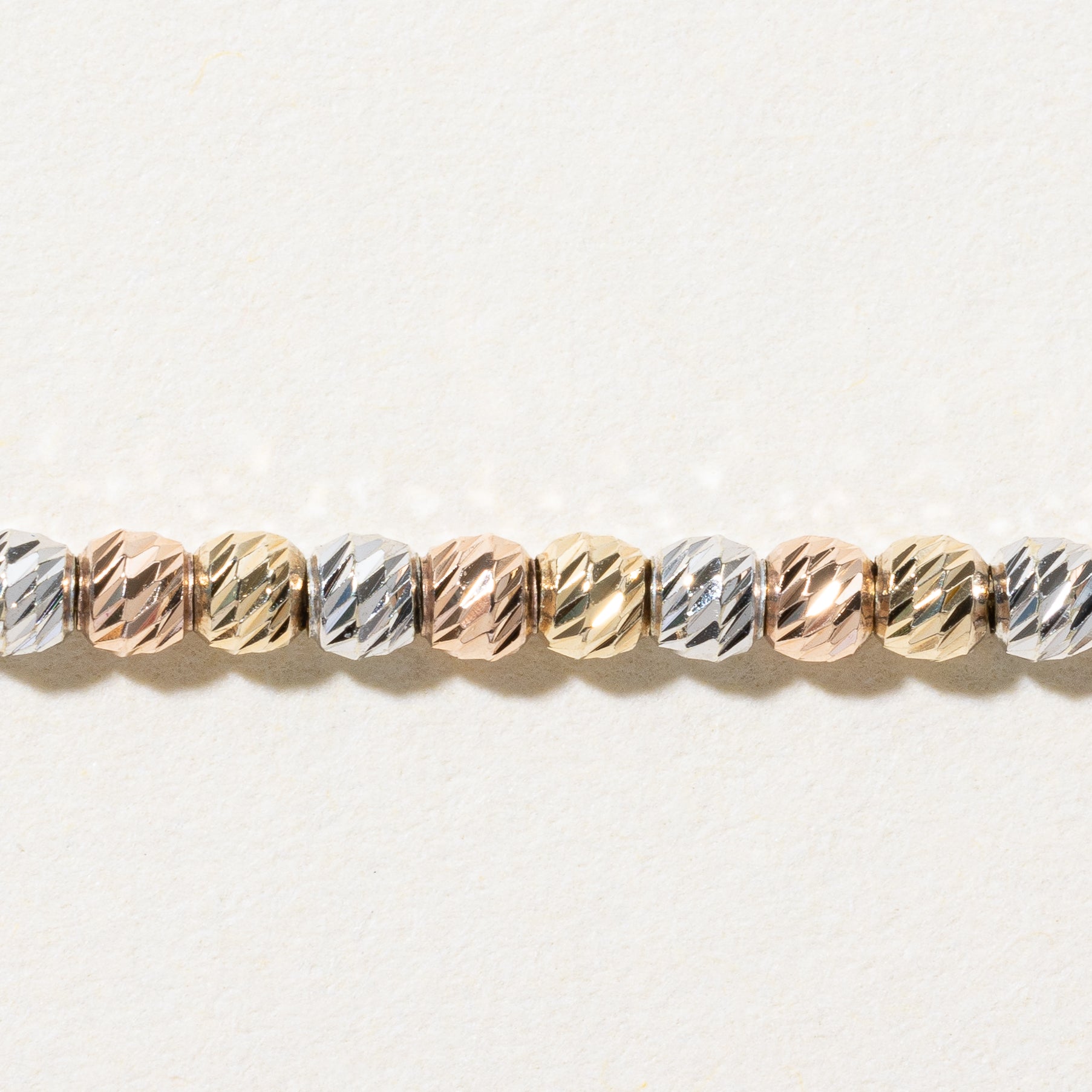 10k Tri Tone Gold Beaded Chain | 18"|