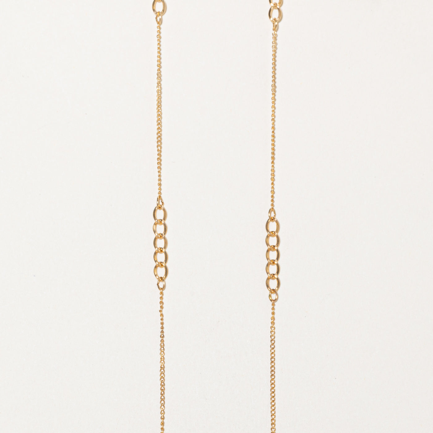 14k Yellow Gold Mixed Width Curb Link Chain | 15"