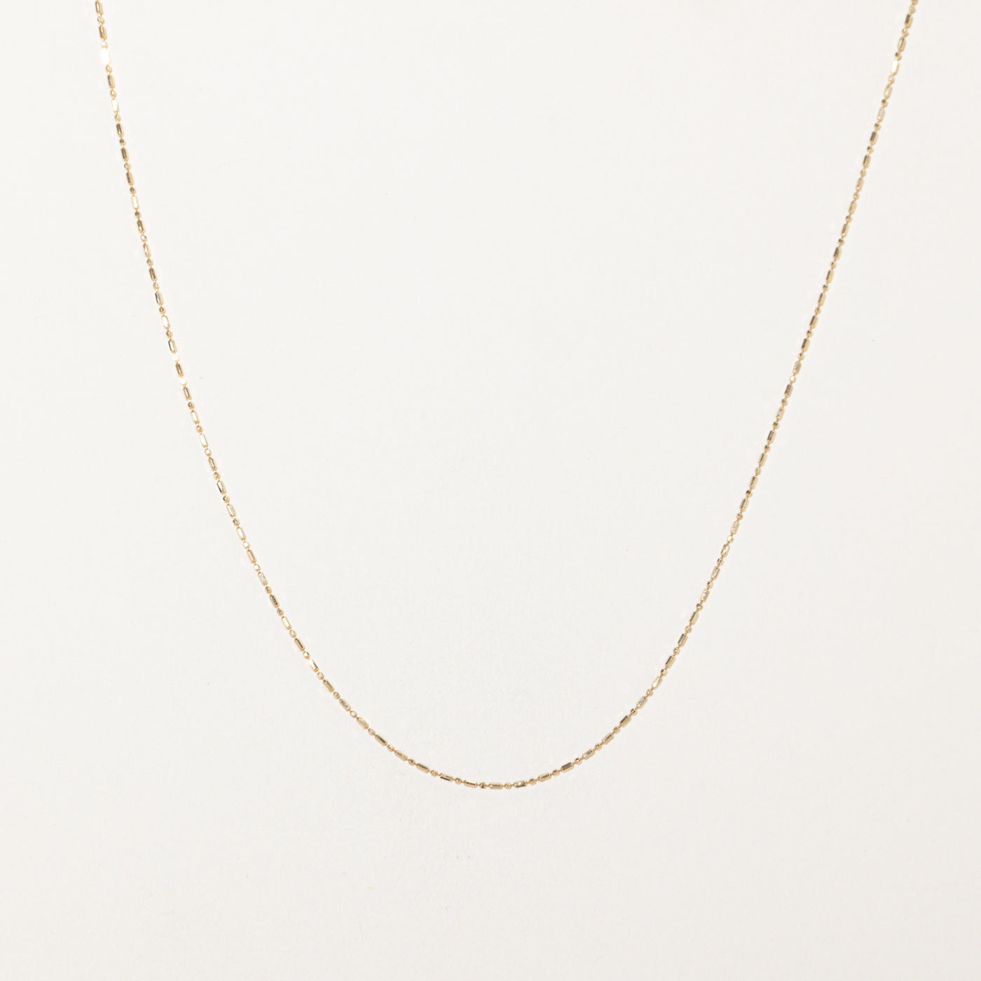 14k Yellow Gold Beaded Chain | 17"