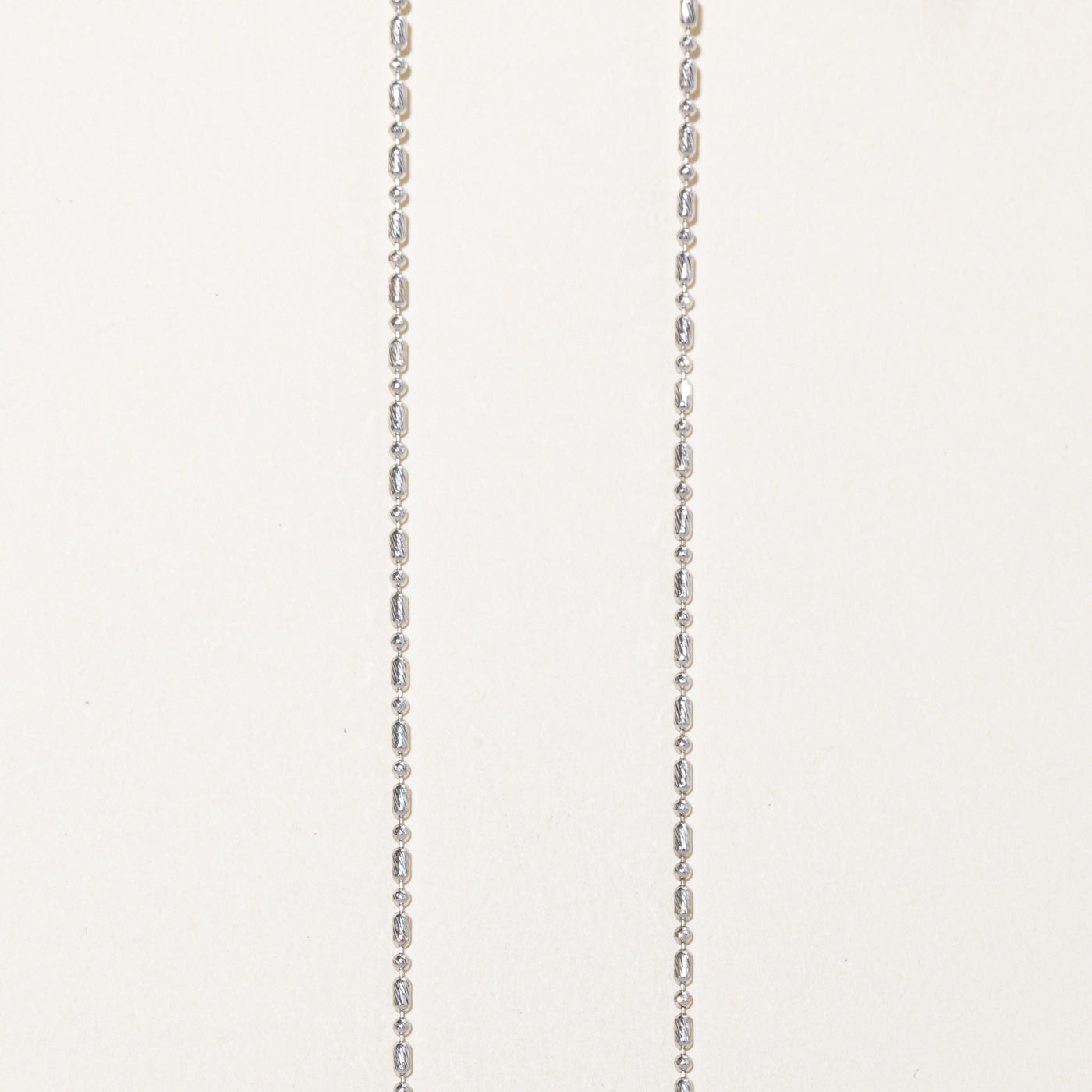 14k White Gold Textured Beaded Chain | 18"