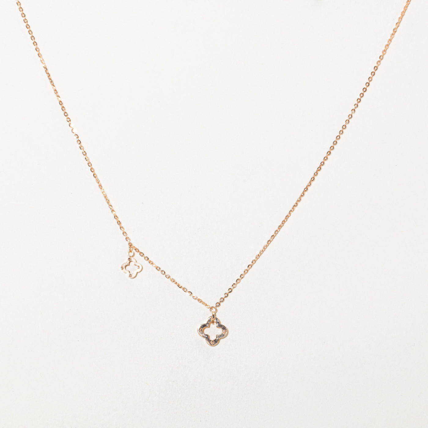 18k Rose Gold Cloverleaf Pendant Necklace | 17"