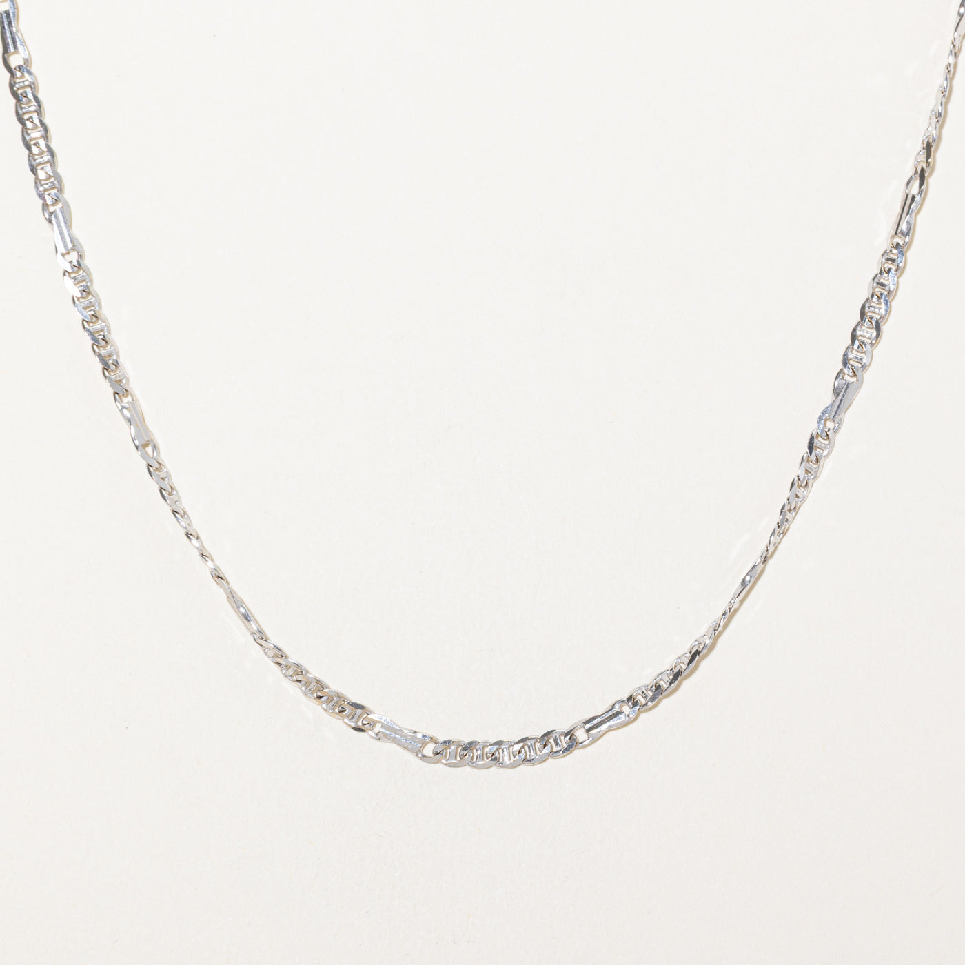 Italian 18k White Gold Figarucci Chain Necklace | 24"