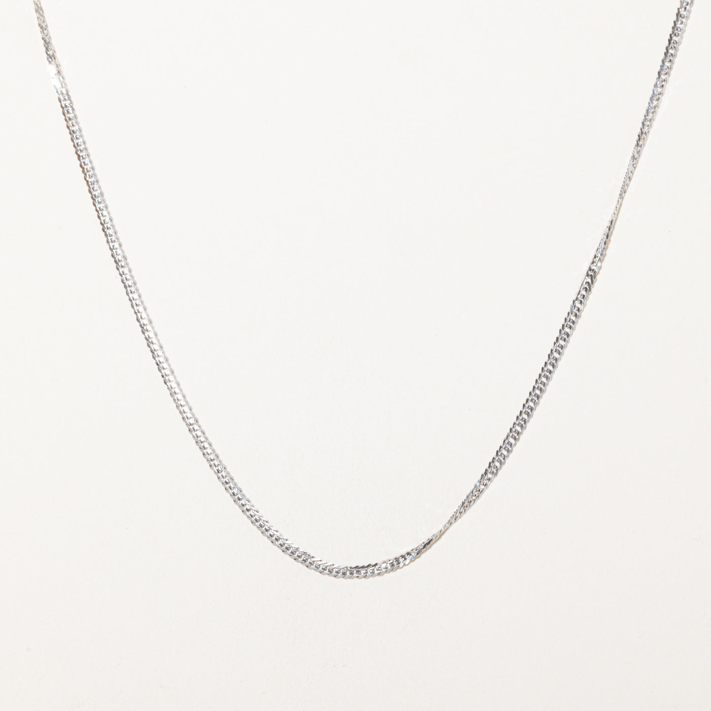 18k White Gold Curb Link Chain | 20"