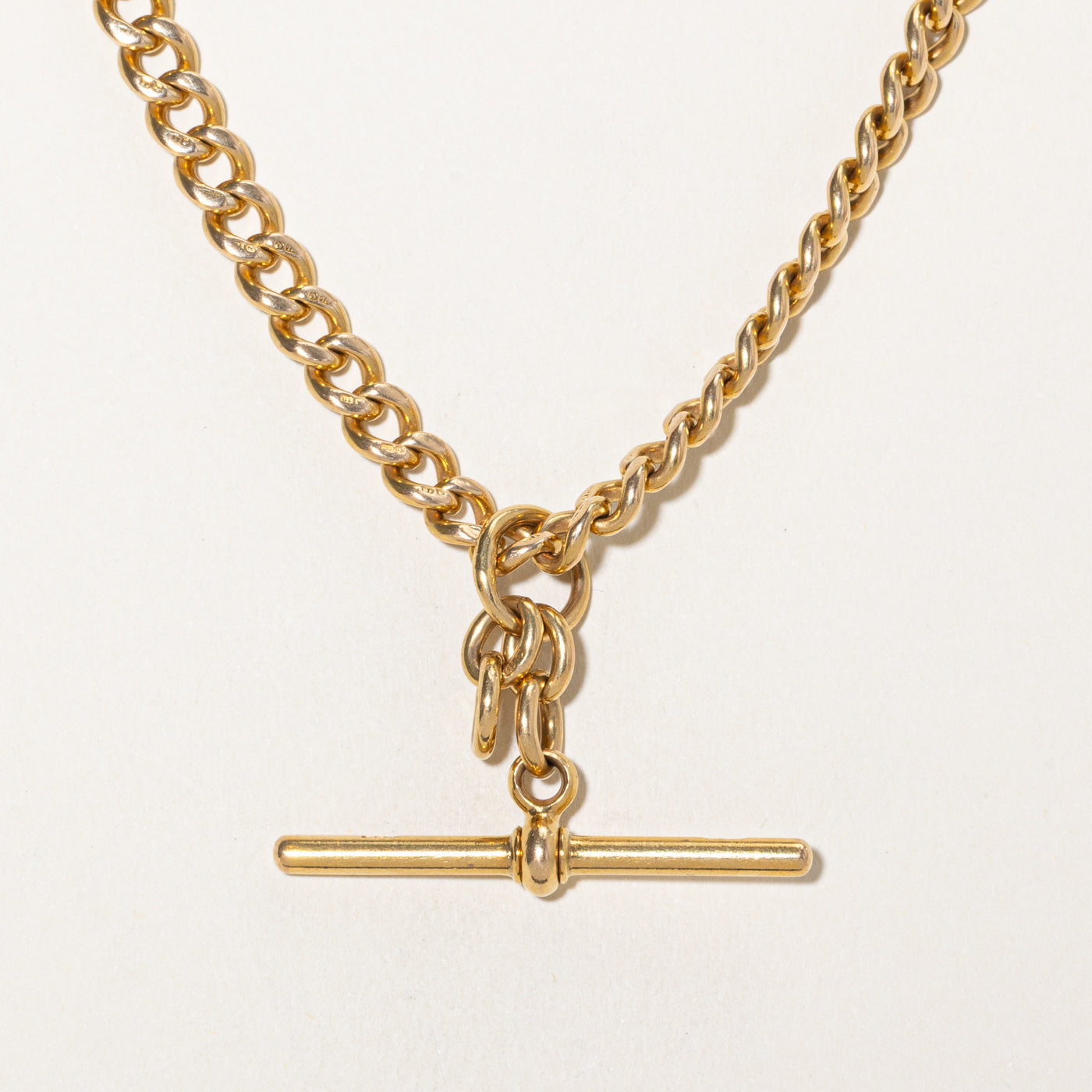 British 18k Yellow Gold Watch Chain | 18"
