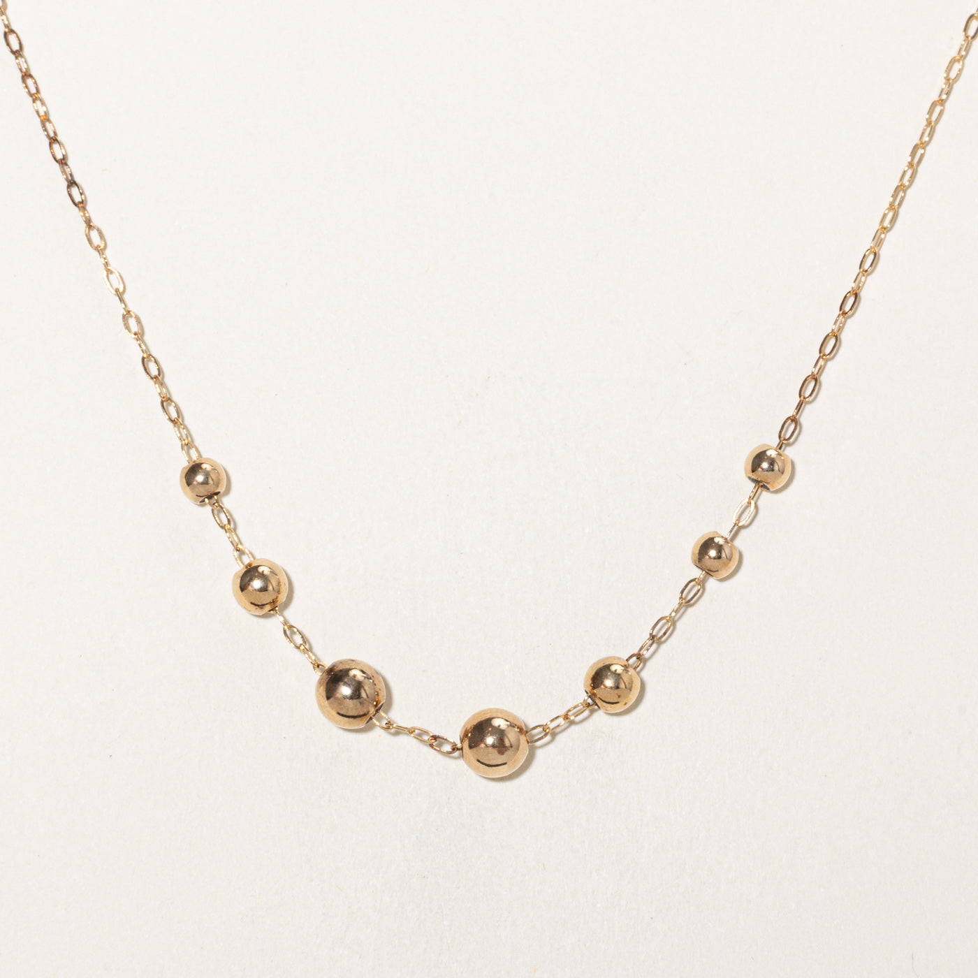 14k Yellow Gold Bauble Satellite Necklace | 20"