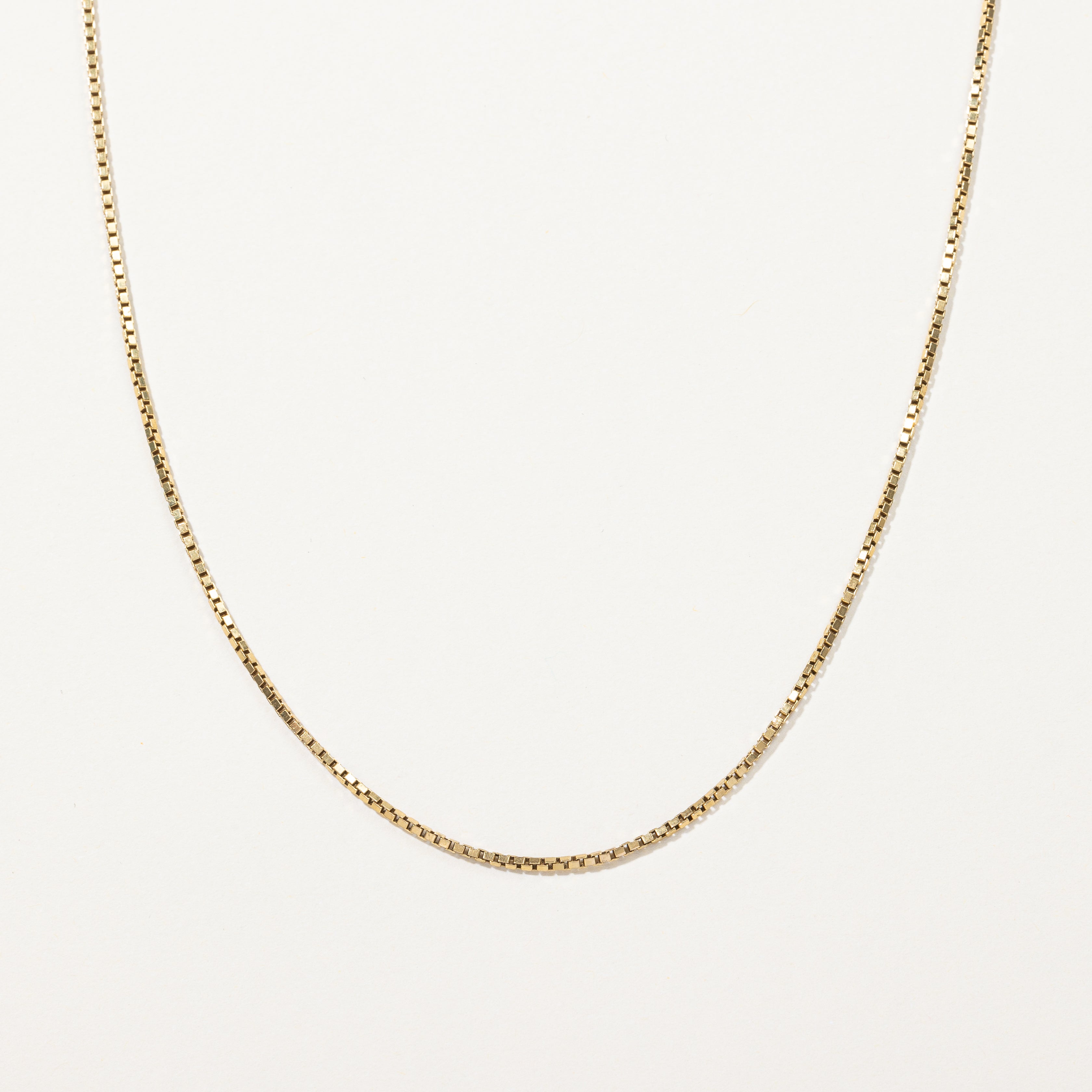 Vintage Italian 18k Yellow Gold Box Chain | 24" |