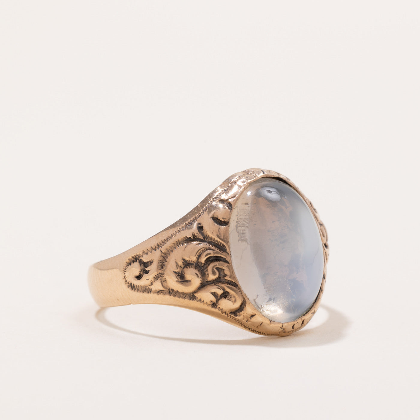 Bague cocktail antique en pierre de lune | 3,50 ct | Taille 10,75 |