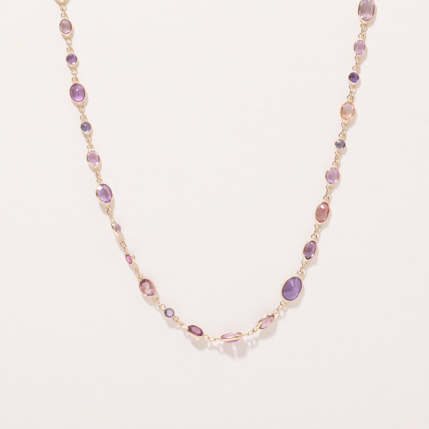 Multi Colour Sapphire Link Necklace | 20.00ctw | 32" |