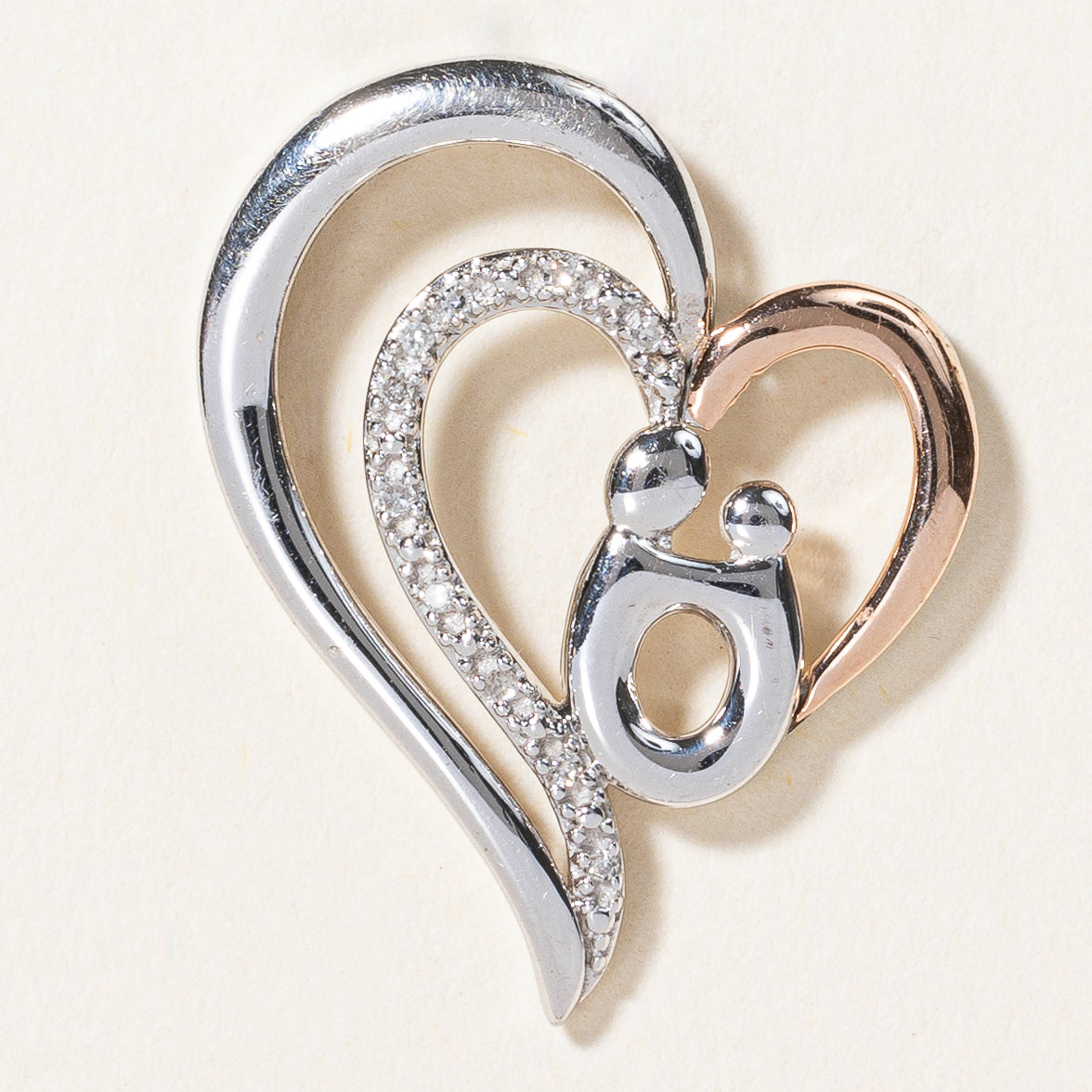 Sterling Silver Diamond Heart Pendant | 0.01ctw |